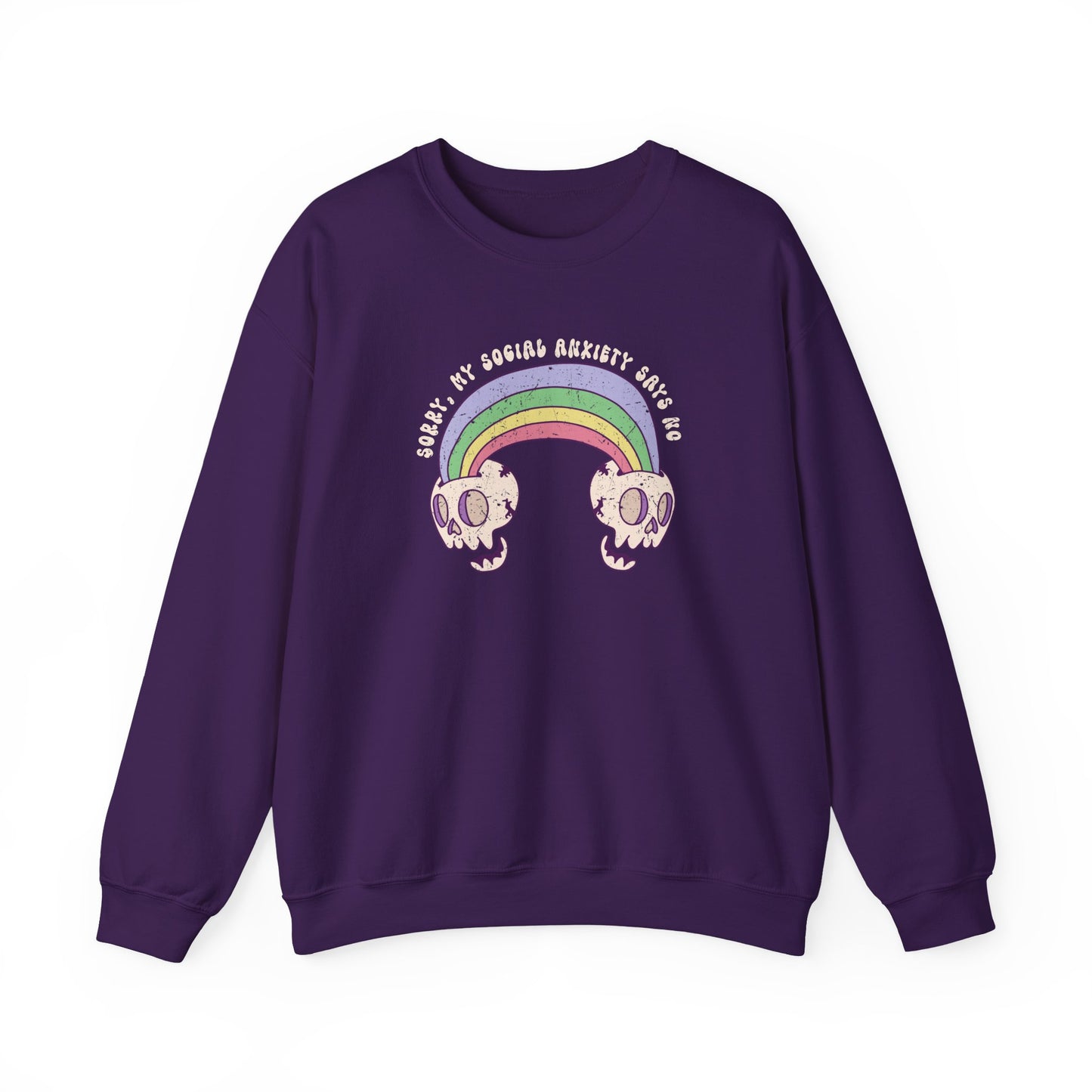 Sweatshirt Sorry My Social Anxiety Says No - Gothic-Inspired Anxiety Sweatshirt