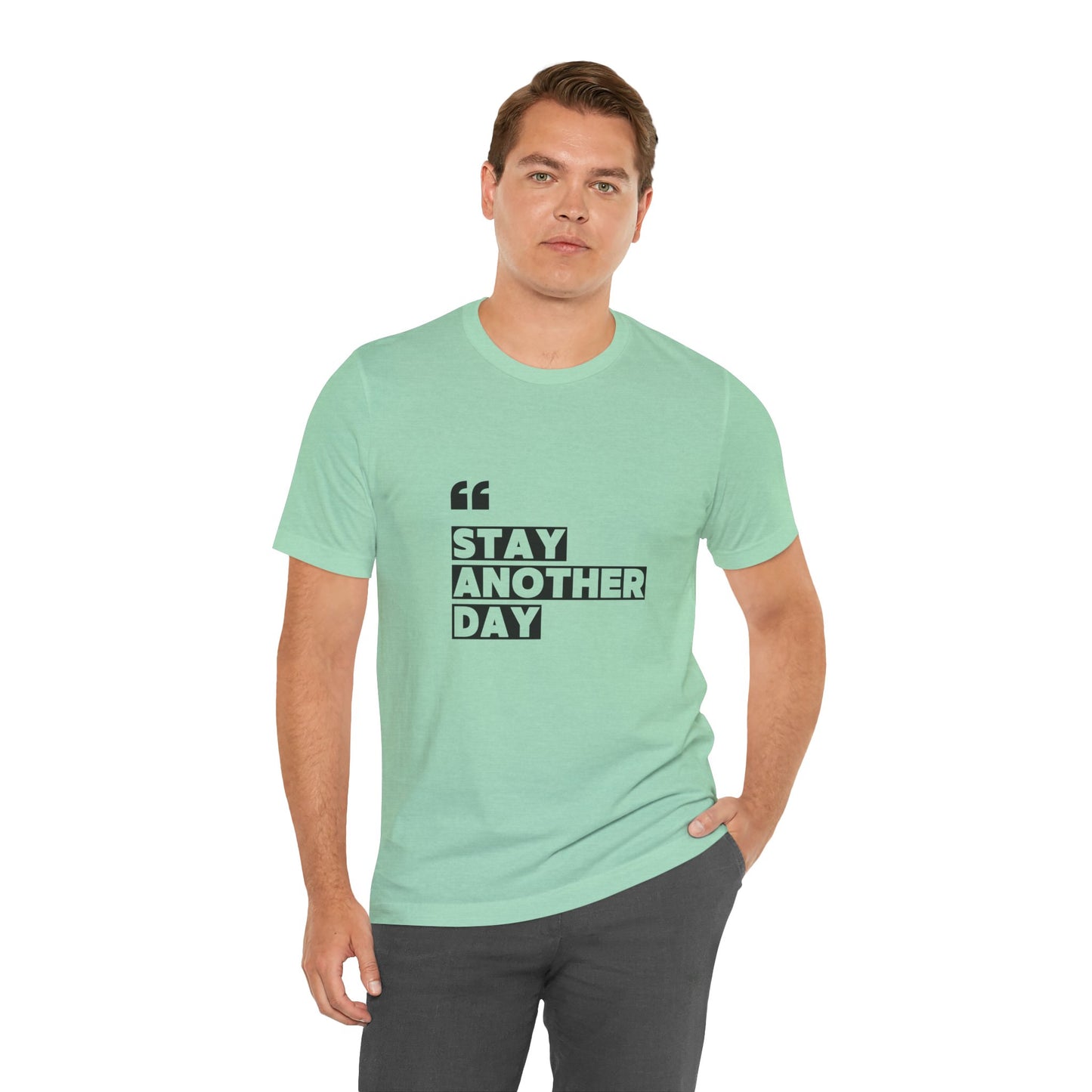 Stay Another Day – Heather Mint Stay Another Day T Shirt for Suicide Prevention