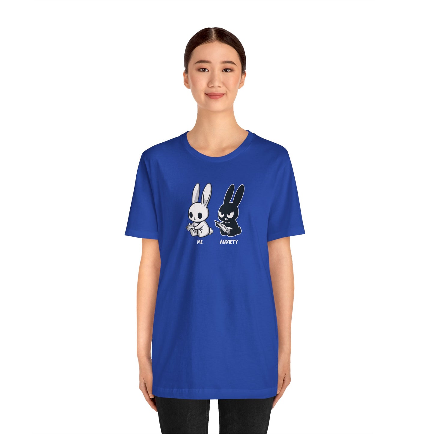 T-Shirt ME vs ANXIETY Rabbit Shirt – Funny Anxiety Shirt for Animal Lovers