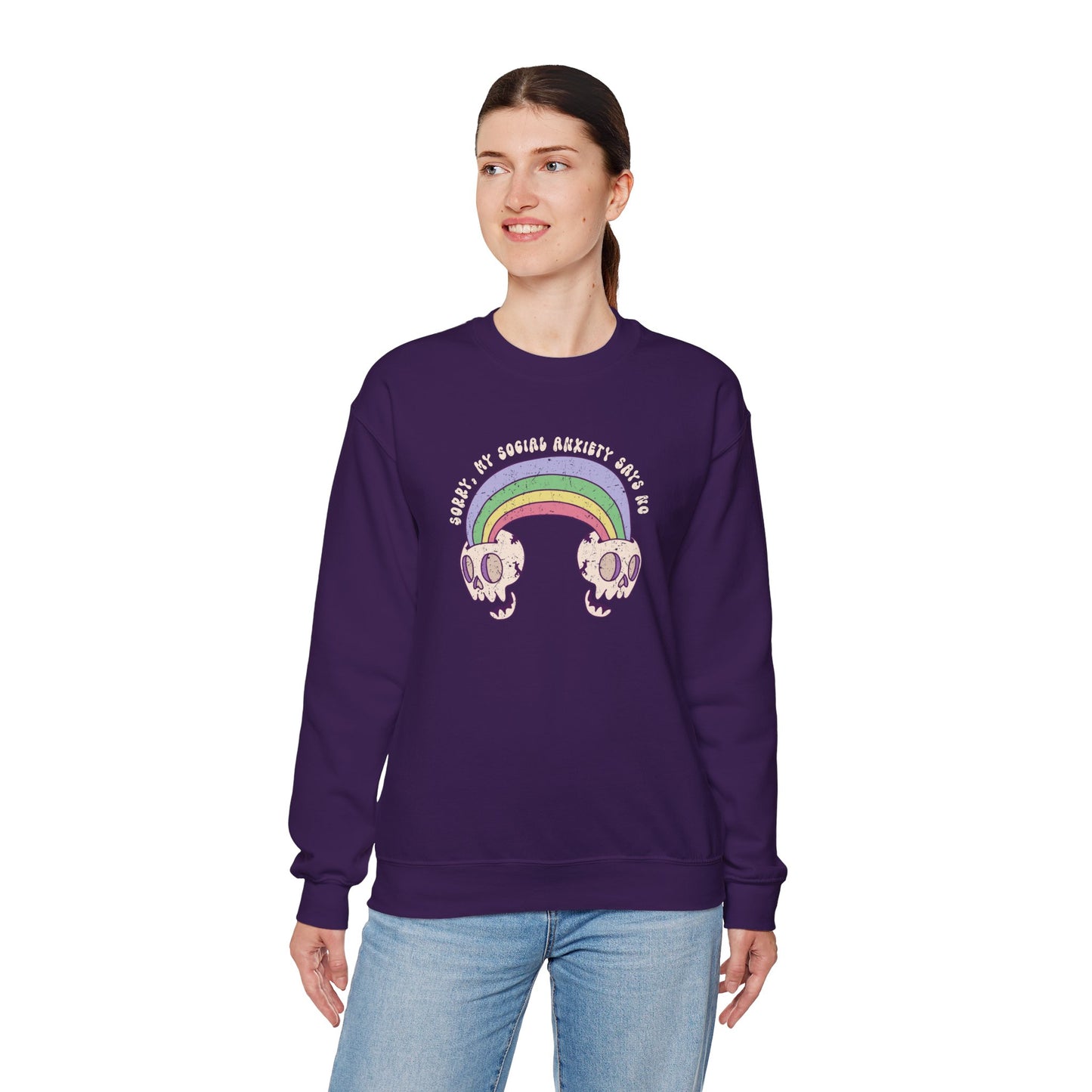 Sweatshirt Sorry My Social Anxiety Says No - Gothic-Inspired Anxiety Sweatshirt