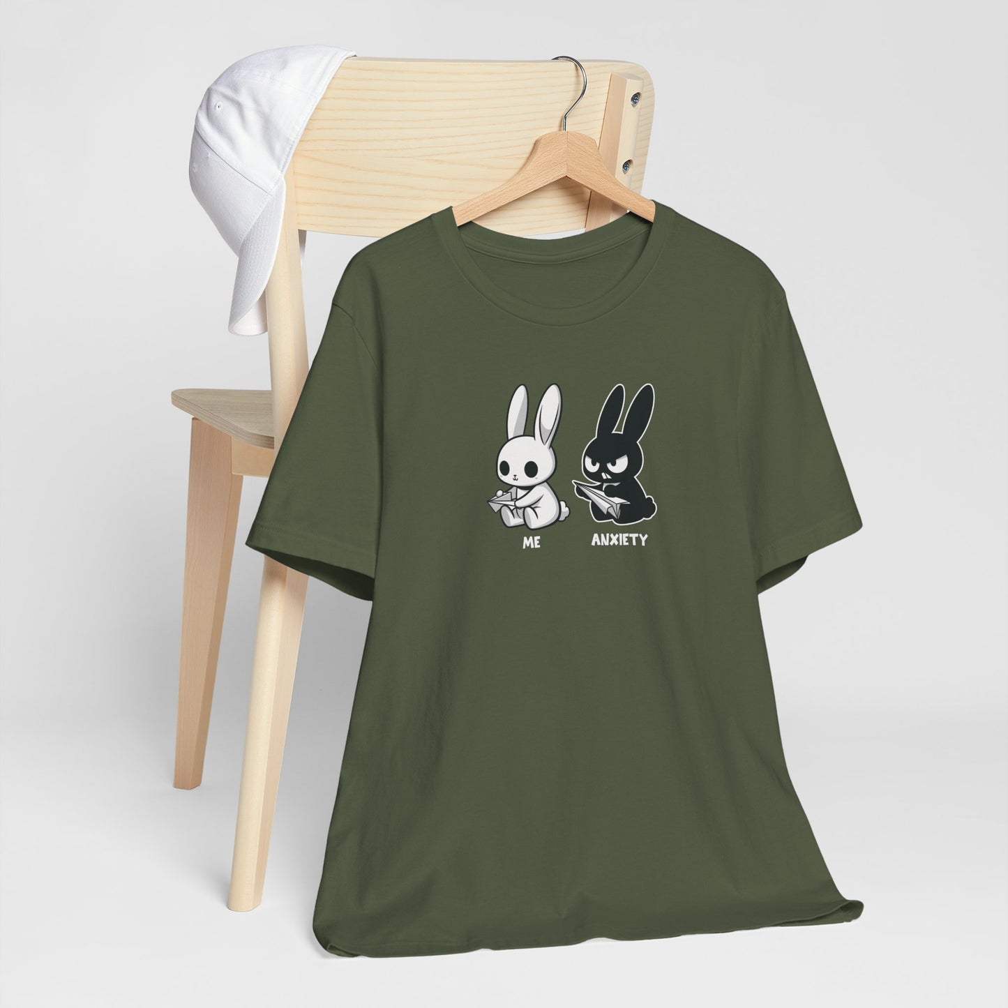 T-Shirt ME vs ANXIETY Rabbit Shirt – Funny Anxiety Shirt for Animal Lovers