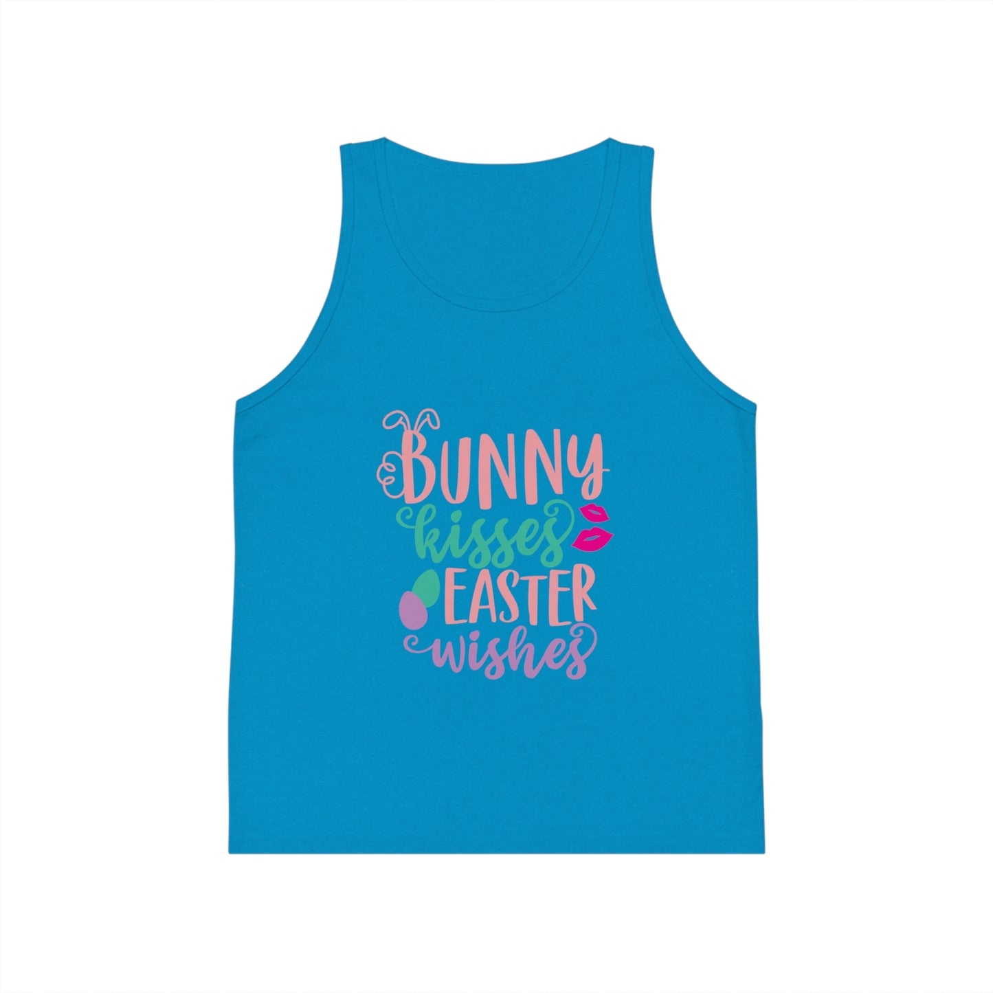 Kids clothes Cute Easter Shirt for Kids – Bunny Kisses & Easter Wishes Tank