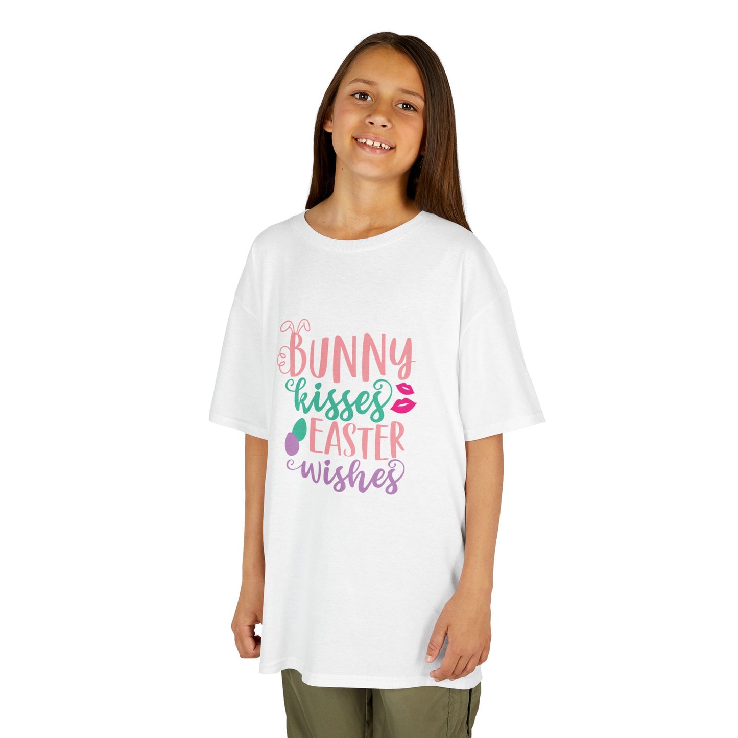 Bunny Kisses & Easter Wishes Kids Easter Shirt | Cute Easter Tee