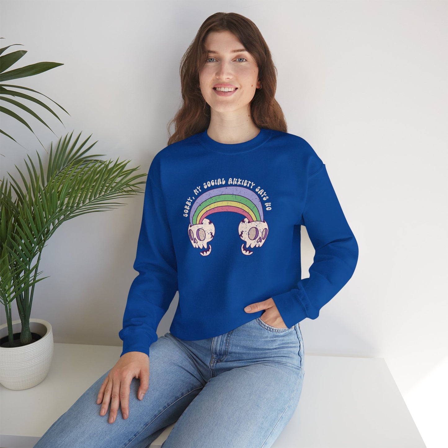 Sweatshirt Sorry My Social Anxiety Says No - Gothic-Inspired Anxiety Sweatshirt