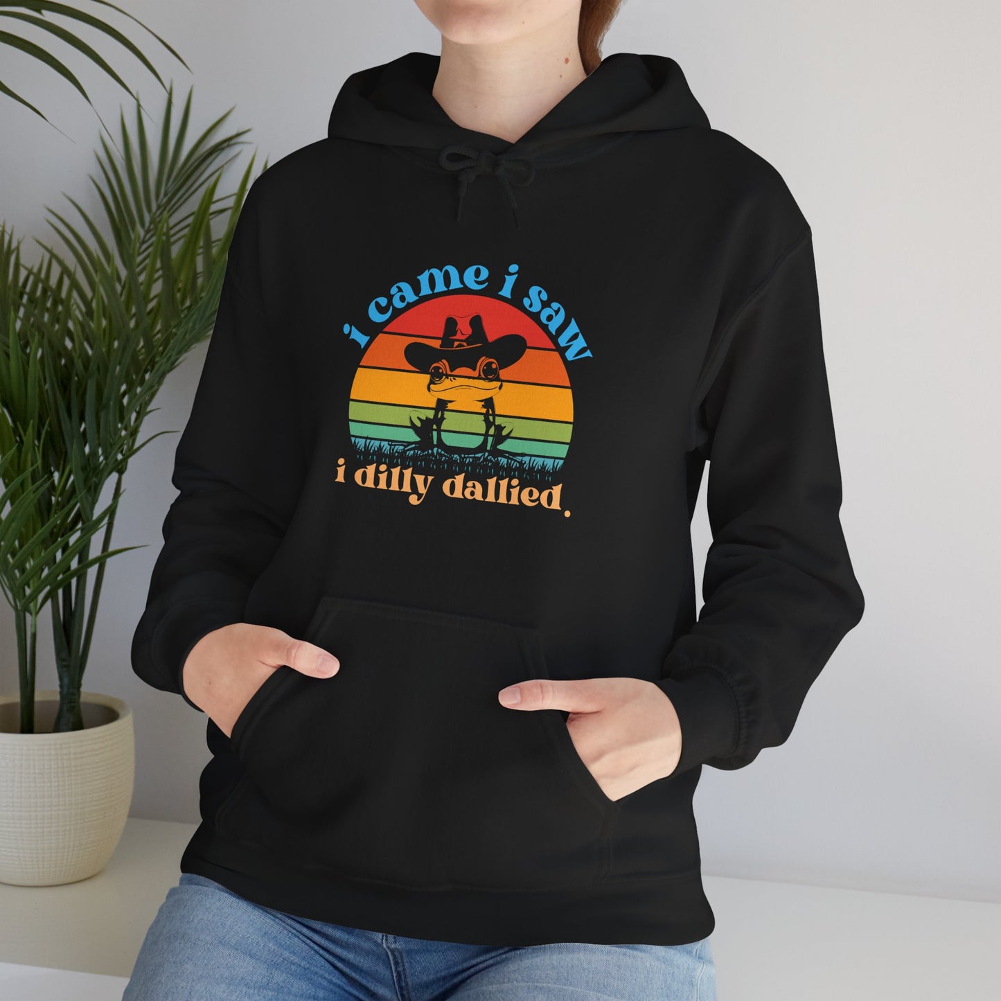 Hoodie i came i saw i dilly dallied Hoodie – Funny ADHD Frog Hoodie