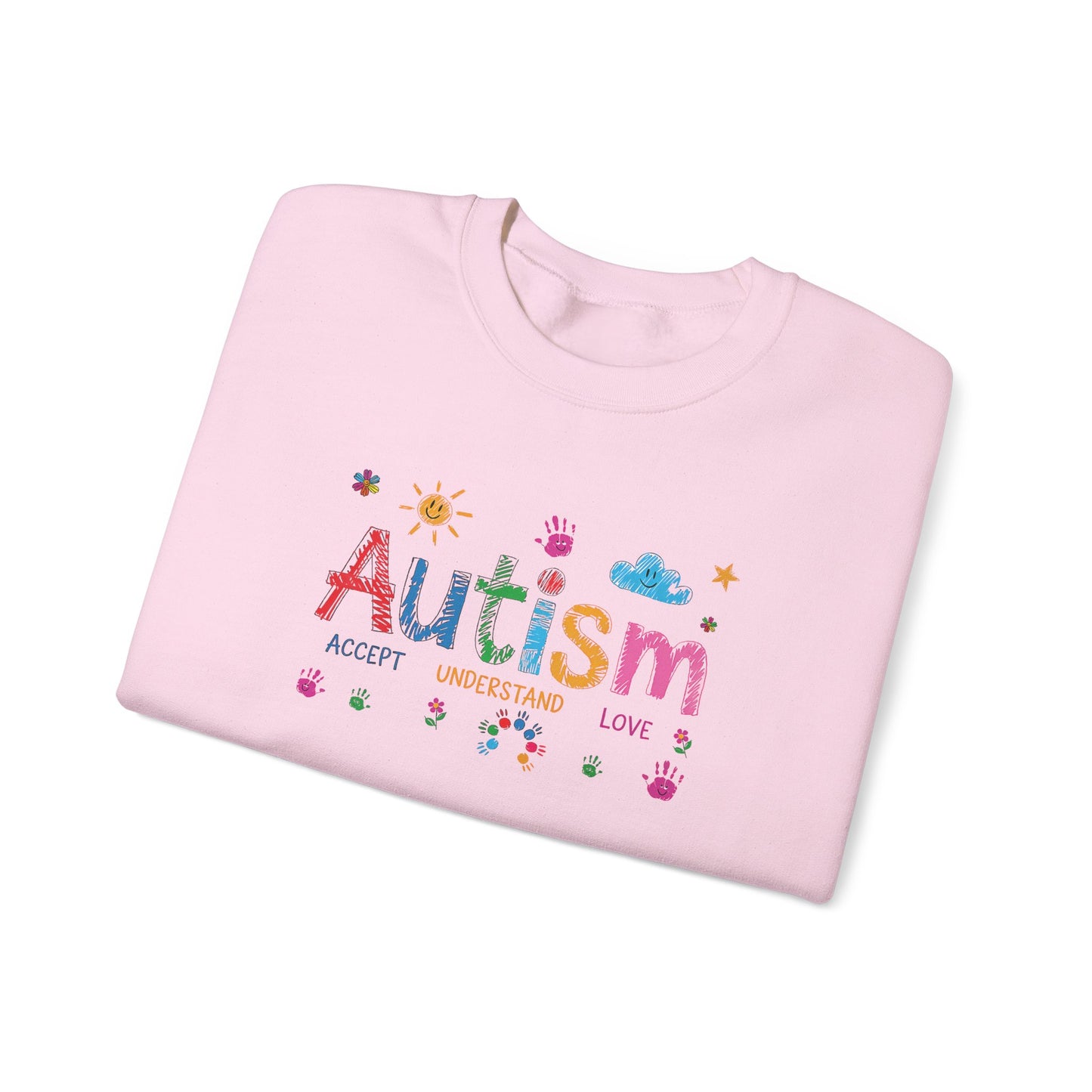 Sweatshirt Accept Understand Love Autism Sweatshirt with Playful Design