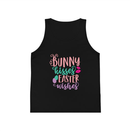 Kids clothes Cute Easter Shirt for Kids – Bunny Kisses & Easter Wishes Tank