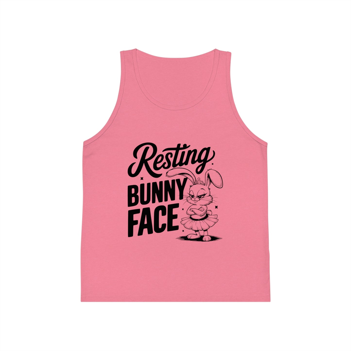 Kids clothes Funny Easter Shirt for Kids – Resting Bunny Face Tank Top