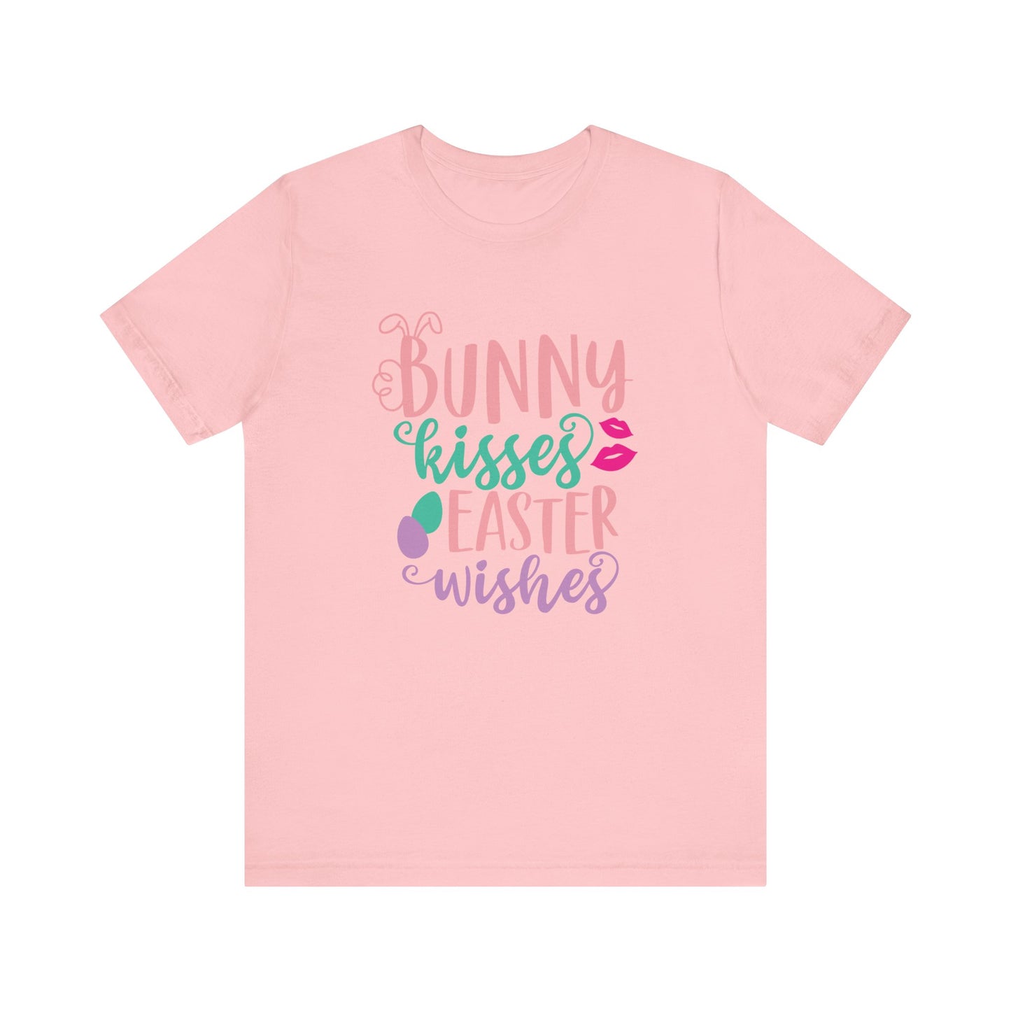 Pink Cute Easter Shirt – Bunny Kisses & Easter Wishes Tee for Women | Family Easter Tee
