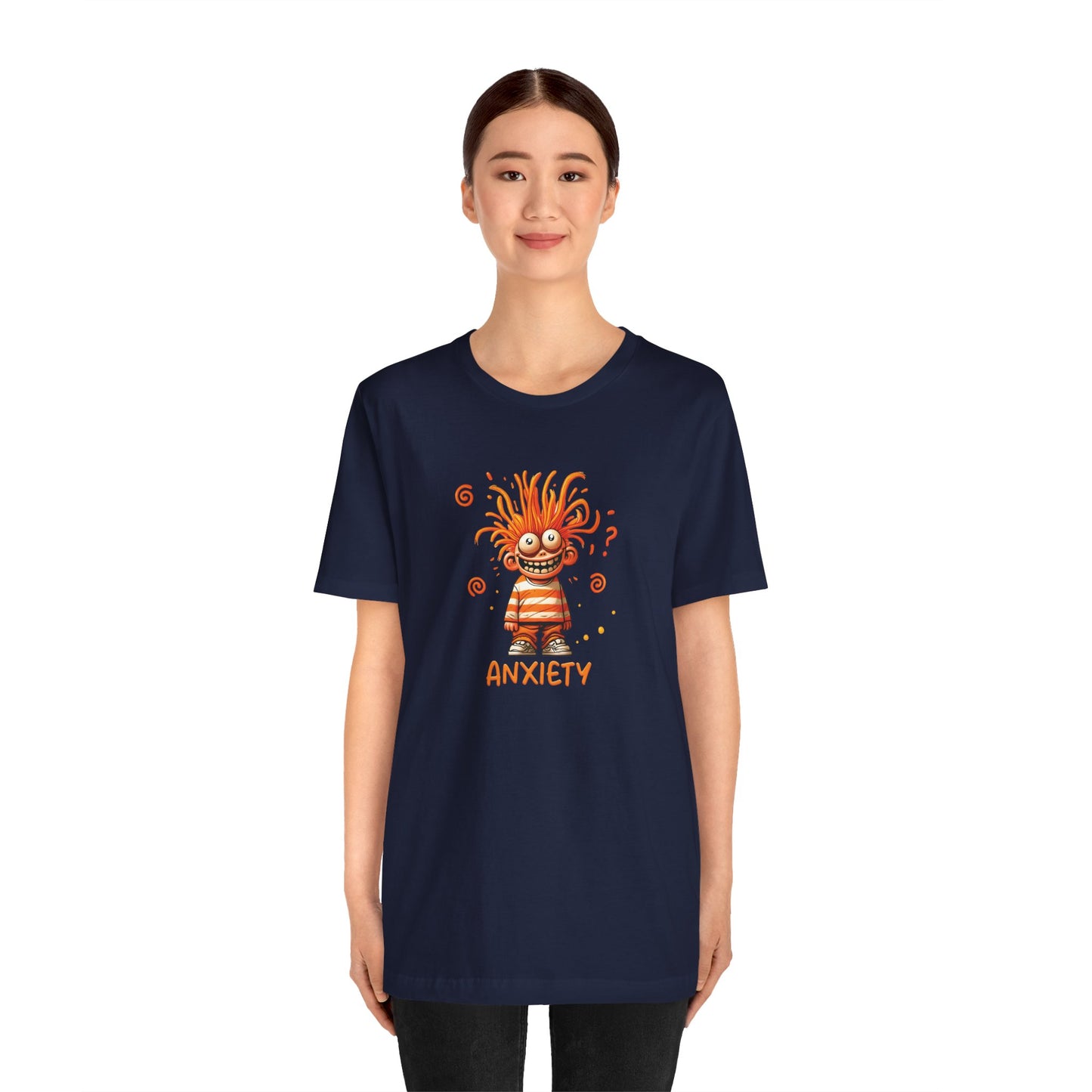 T-Shirt ANXIETY Cartoon Funny Anxiety Shirt — Mental Health Graphic Tee
