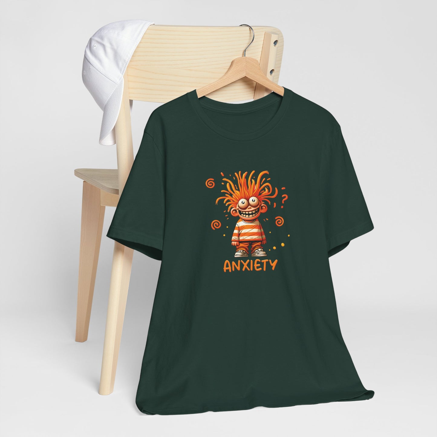 T-Shirt ANXIETY Cartoon Funny Anxiety Shirt — Mental Health Graphic Tee