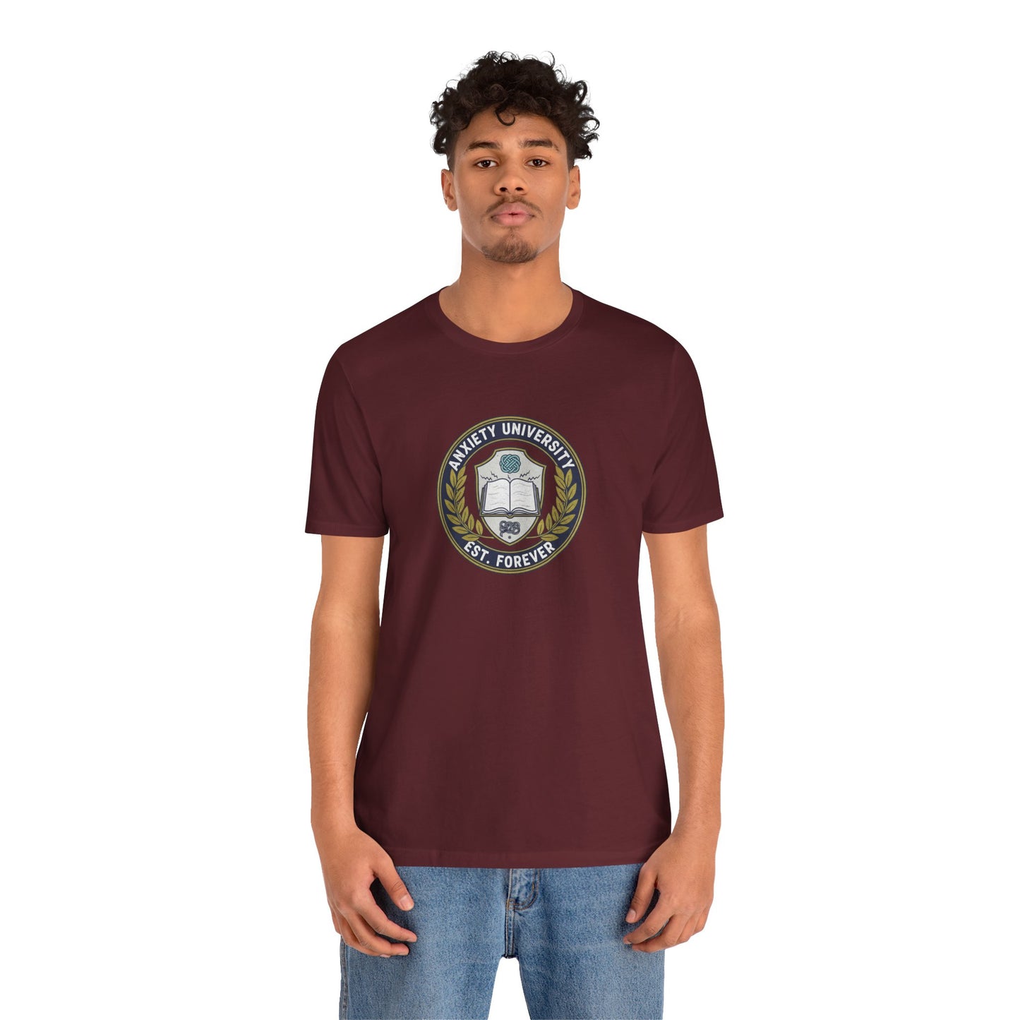 T-Shirt ANXIETY UNIVERSITY Shirt – Funny Collegiate Graphic Tee