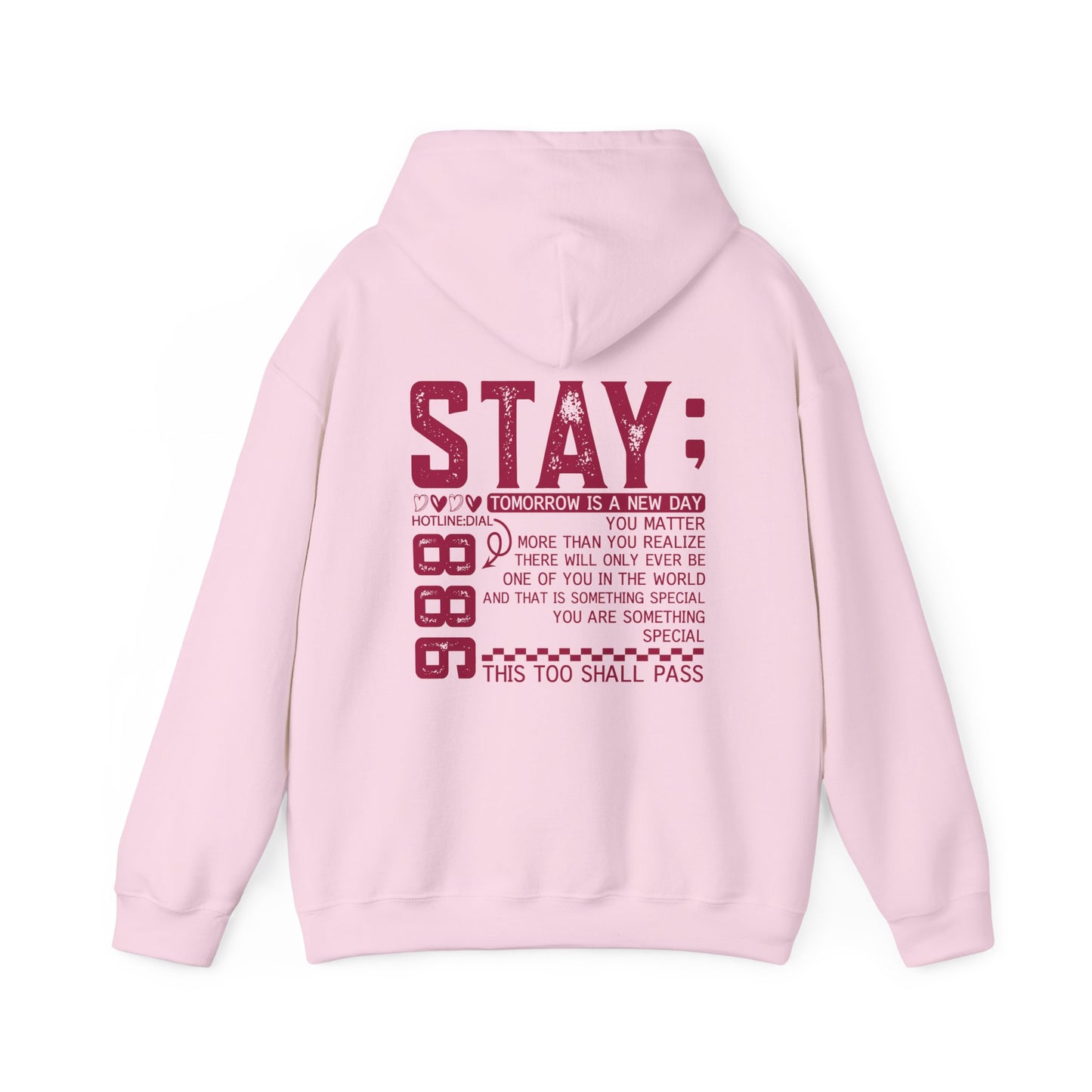 Stay, You Matter – Mental Health Matters Hoodie With Back Print