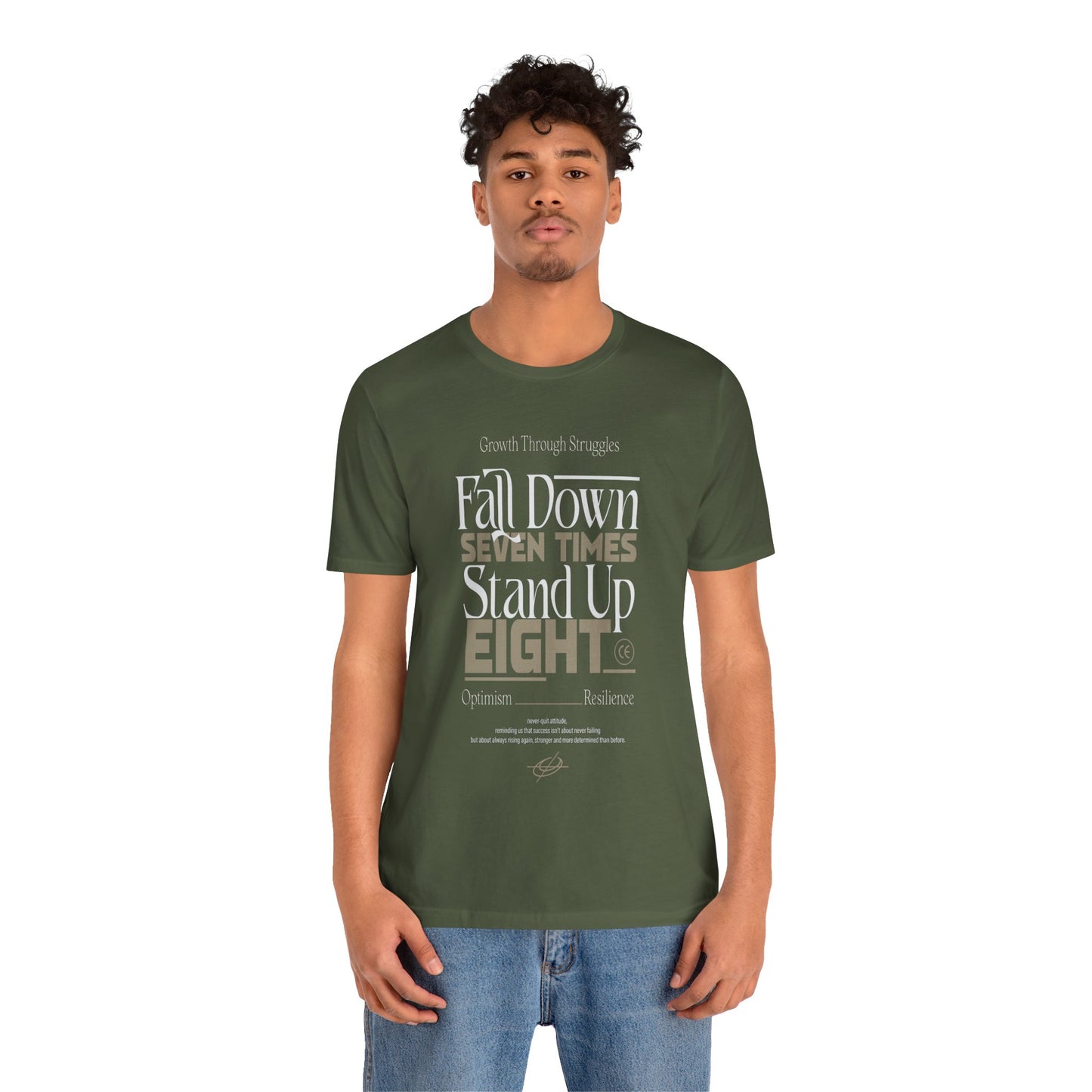 Motivational Quote Shirt – Fall Down Seven Times Stand Up Eight