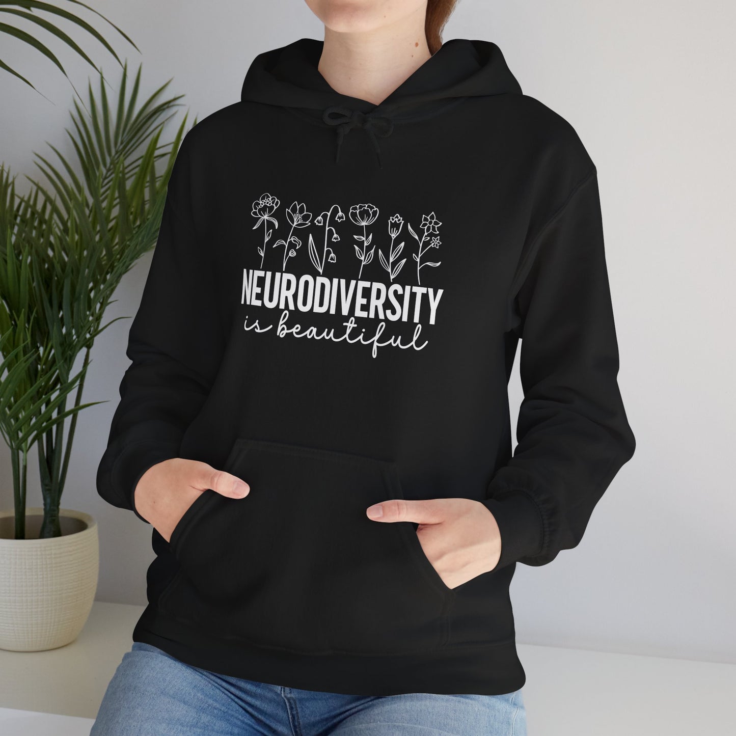 Hoodie NEURODIVERSITY is Beautiful Hoodie – Floral Autism Awareness Hoodie
