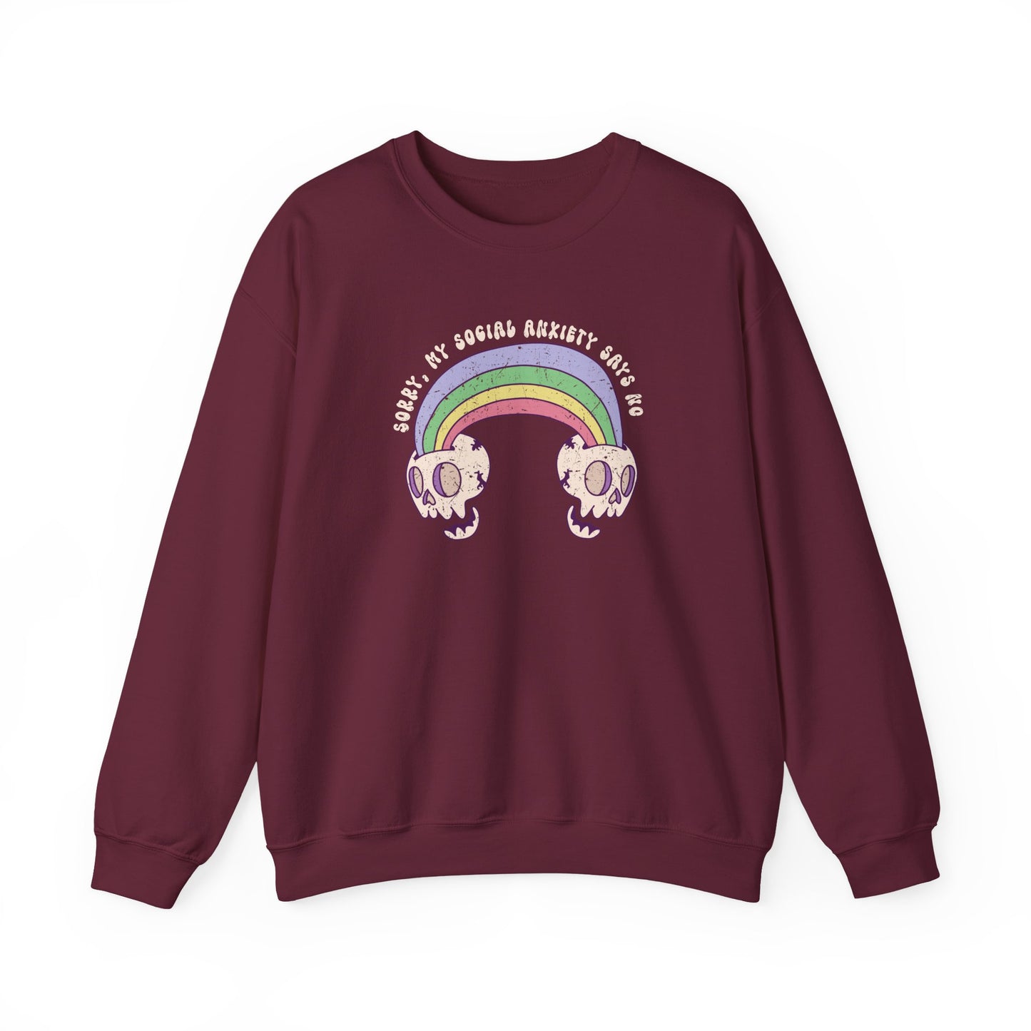 Sweatshirt Sorry My Social Anxiety Says No - Gothic-Inspired Anxiety Sweatshirt