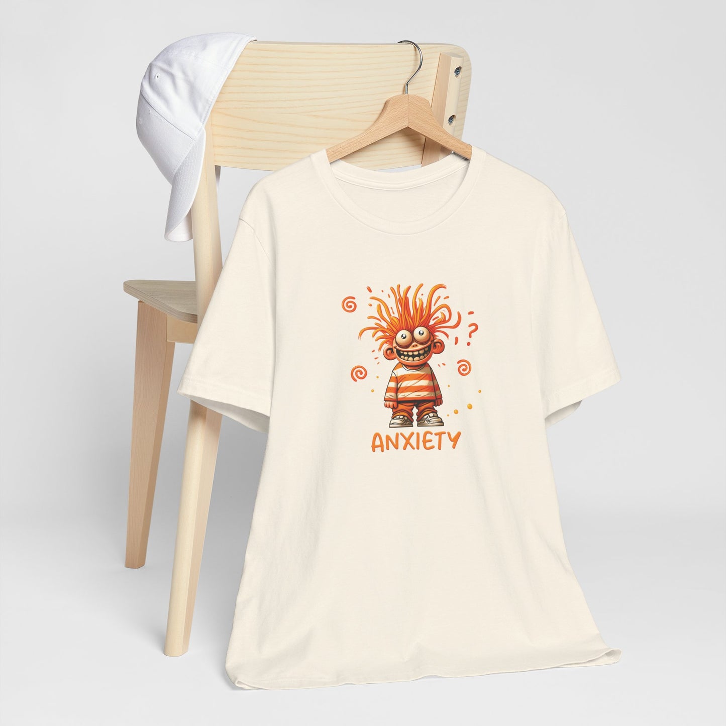 T-Shirt ANXIETY Cartoon Funny Anxiety Shirt — Mental Health Graphic Tee