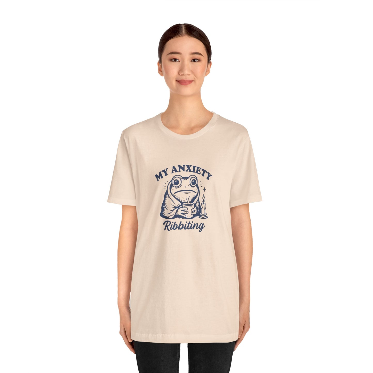 T-Shirt MY ANXIETY Ribbiting Shirt – Funny Anxiety Shirt with Frog Graphic