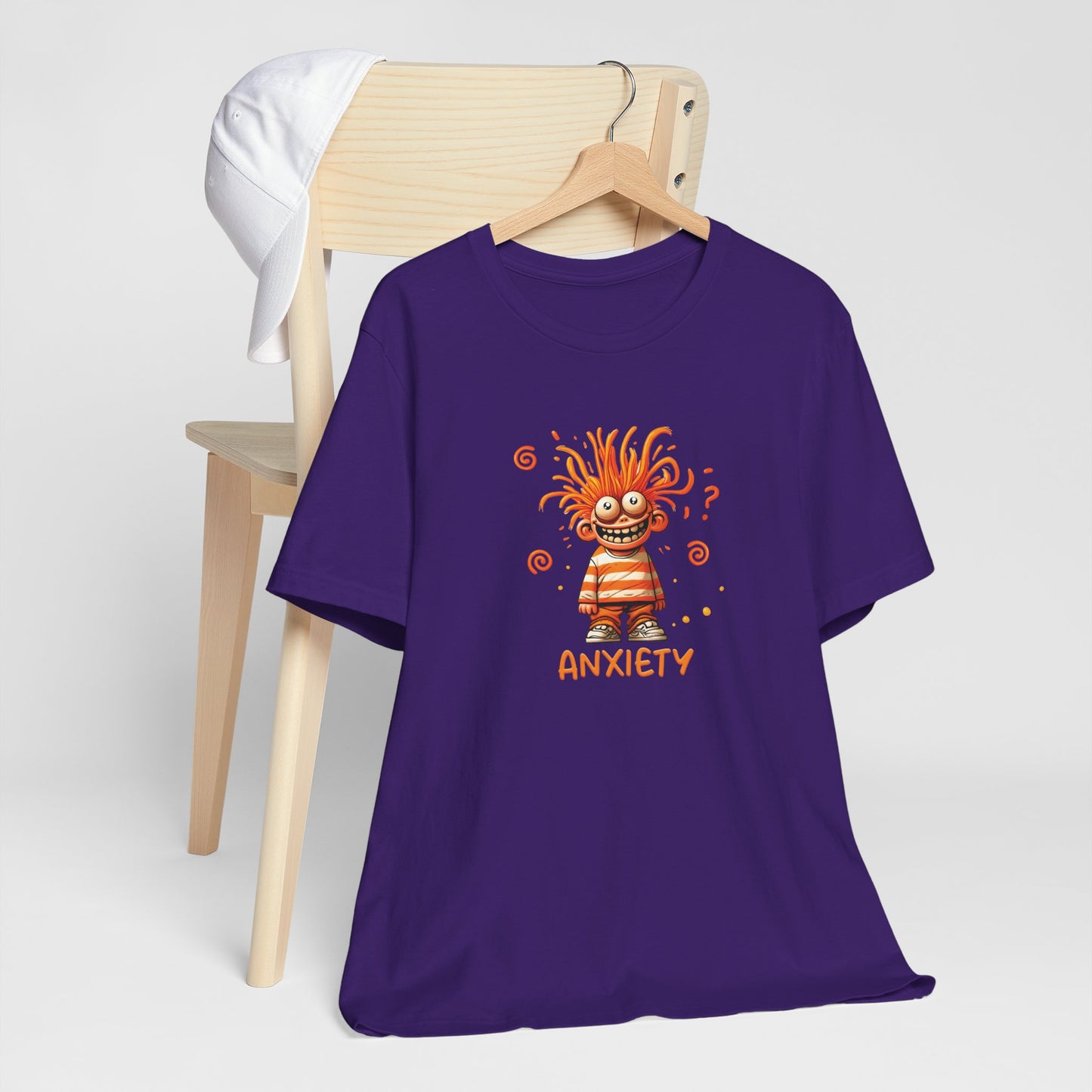 T-Shirt ANXIETY Cartoon Funny Anxiety Shirt — Mental Health Graphic Tee