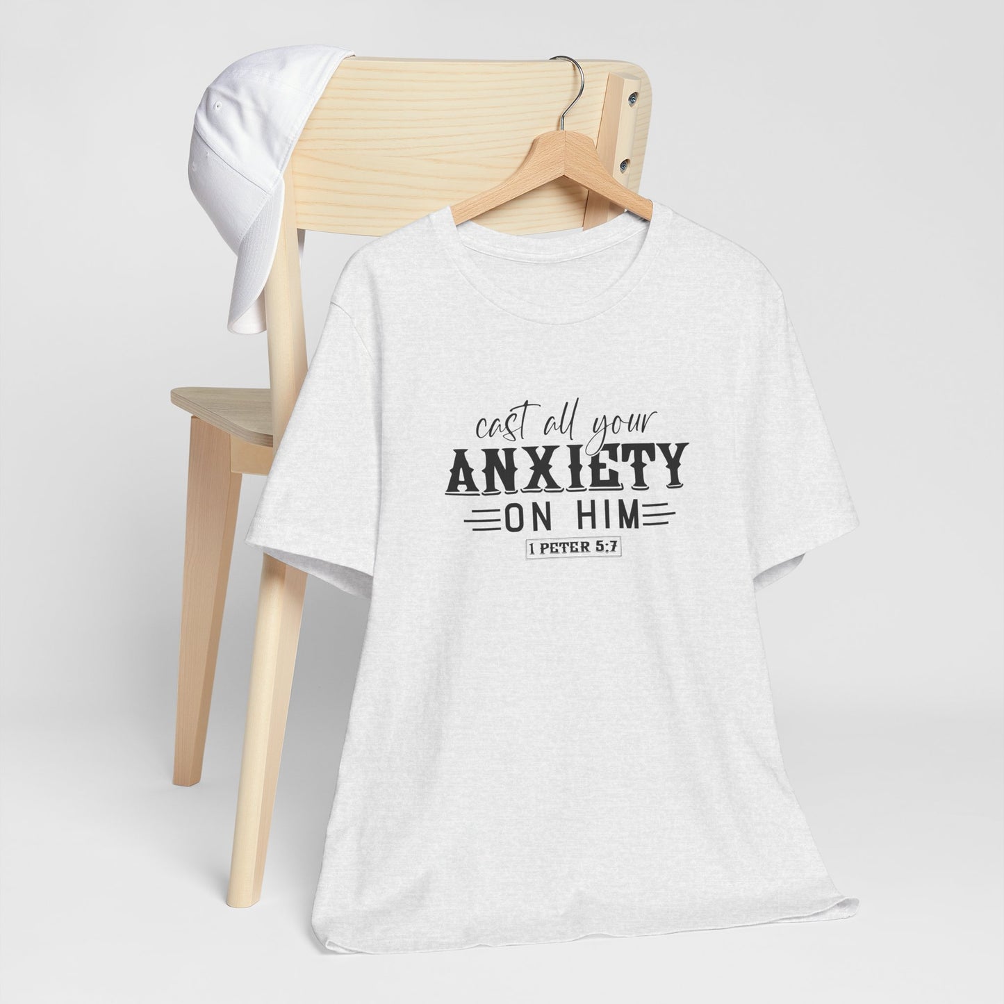 T-Shirt Cast All Your Anxiety on Him Anxiety Shirt – Christian Bible Verse Tee