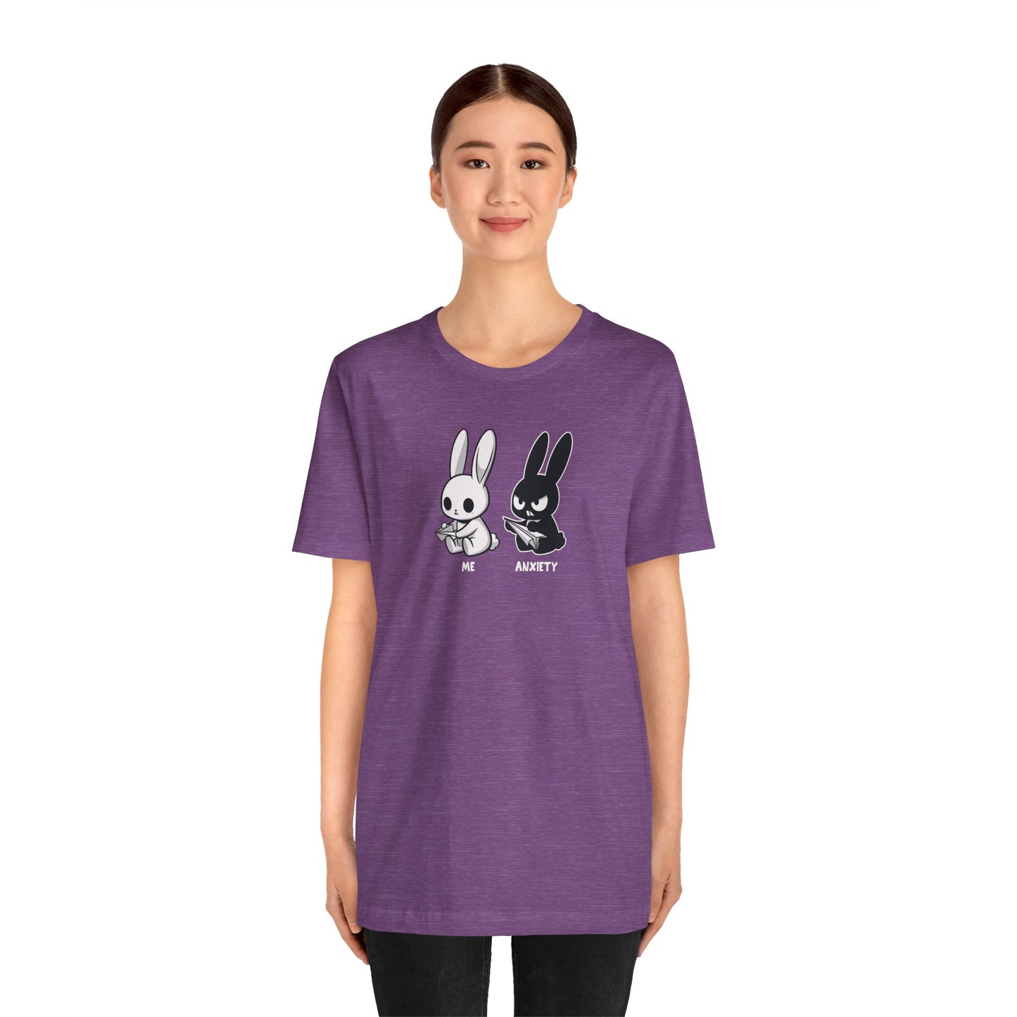 T-Shirt ME vs ANXIETY Rabbit Shirt – Funny Anxiety Shirt for Animal Lovers