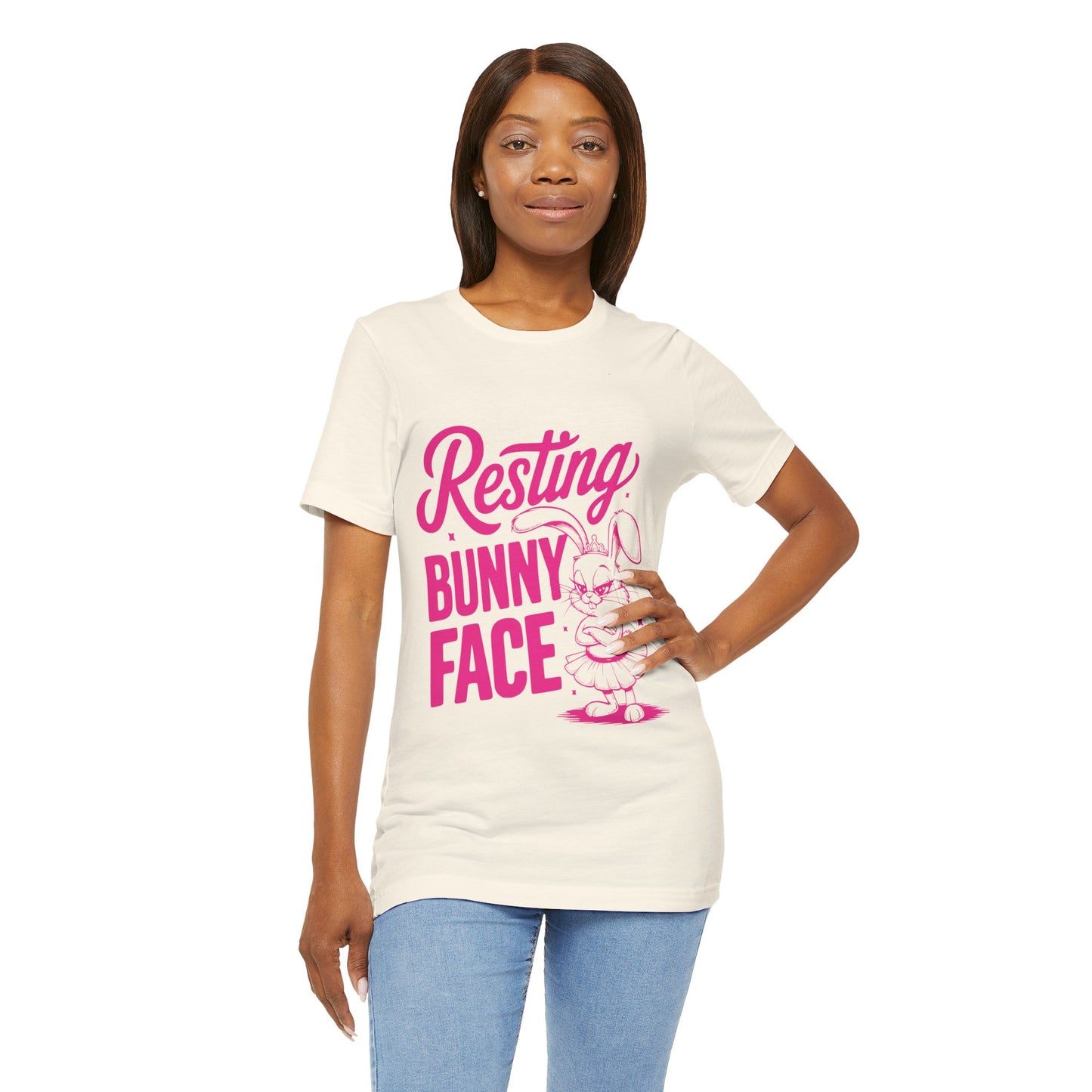 Funny Easter Shirt | Resting Bunny Face Women's Tee – Sarcastic & Trendy