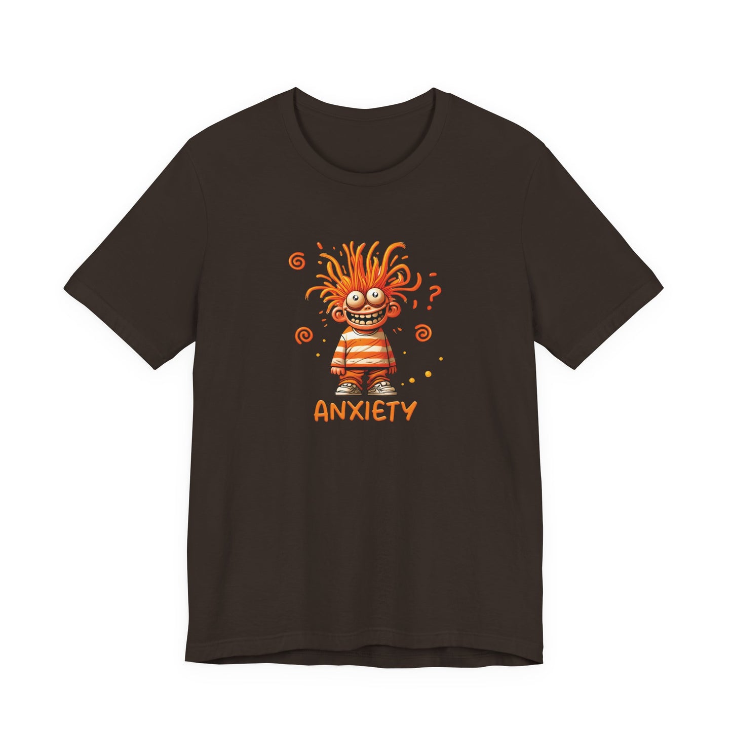 T-Shirt ANXIETY Cartoon Funny Anxiety Shirt — Mental Health Graphic Tee