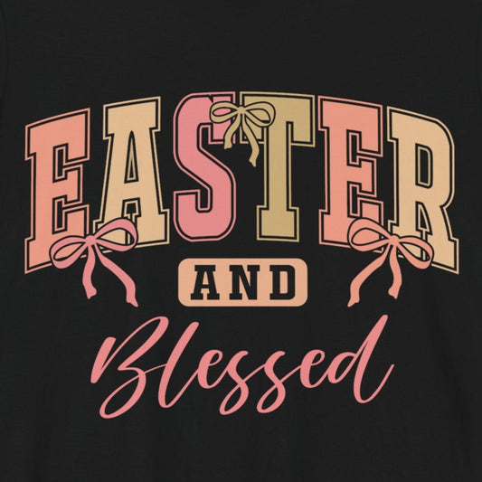 T-Shirt Inspirational Easter Shirt – Easter and Blessed