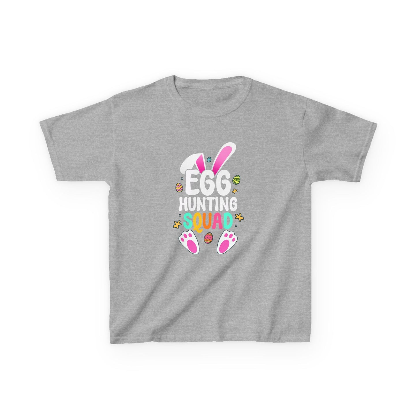 Sport Grey Egg Hunting Squad Kids Tee | Matching Easter Shirt for Families