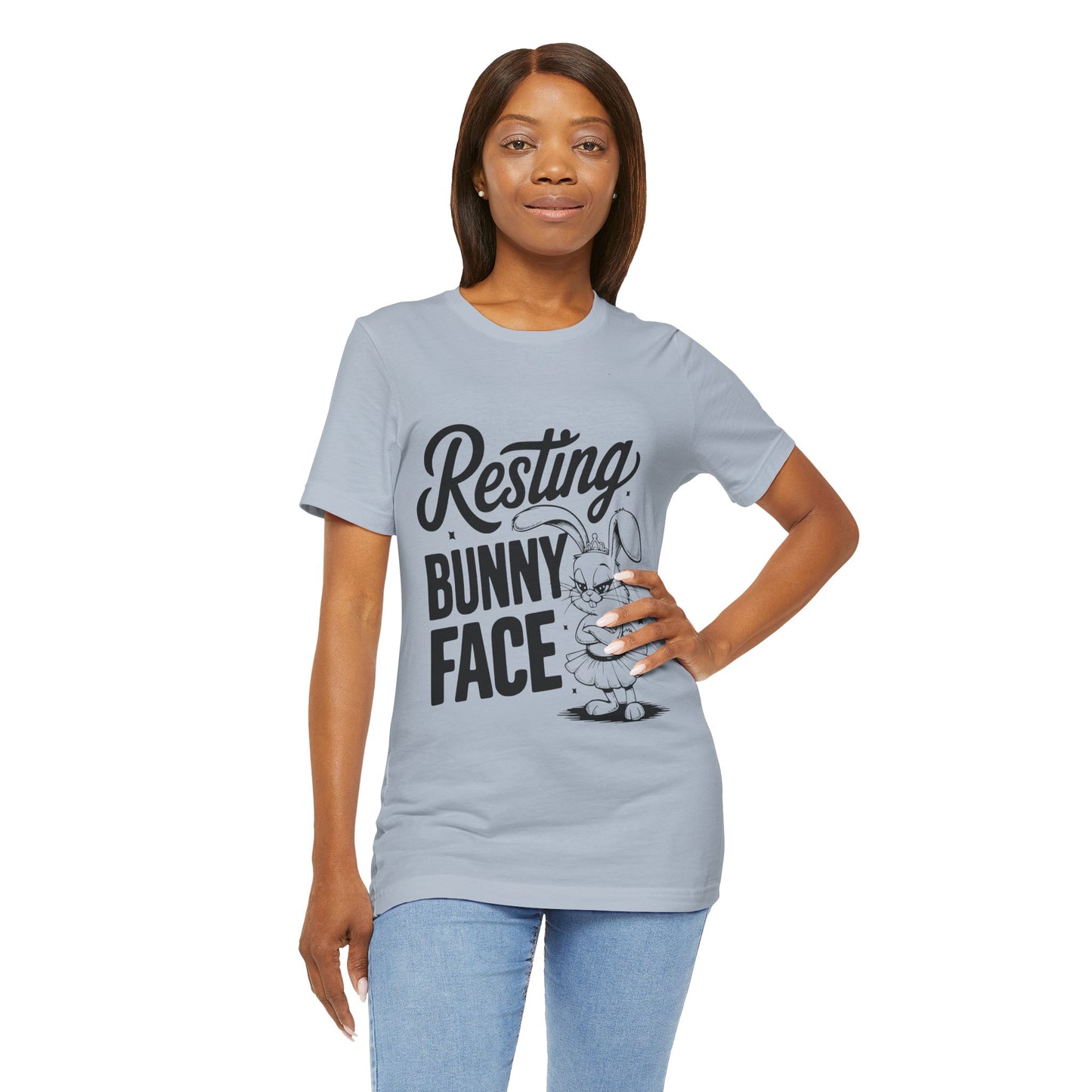 Funny Easter Shirt | Resting Bunny Face Women's Tee – Sarcastic & Trendy