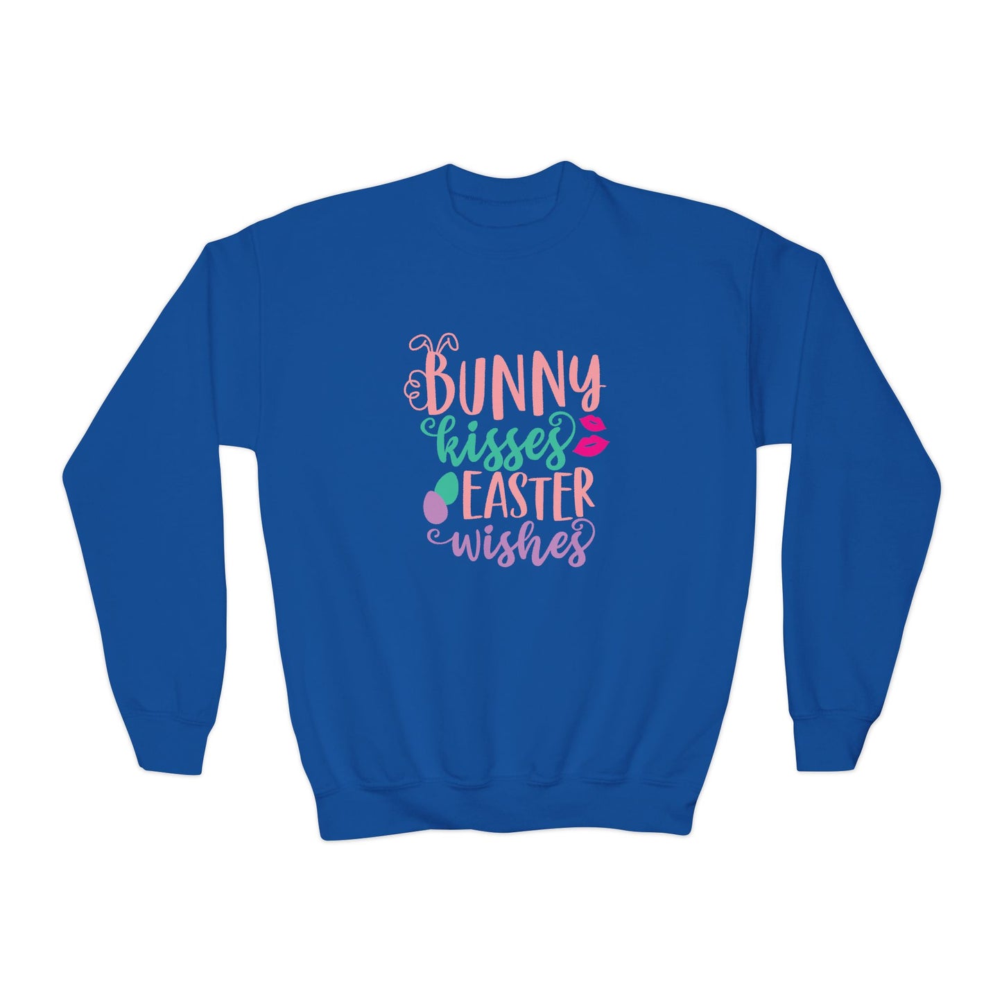 Royal Bunny Kisses & Easter Wishes Sweatshirt | Cute Easter Sweatshirt for Kids