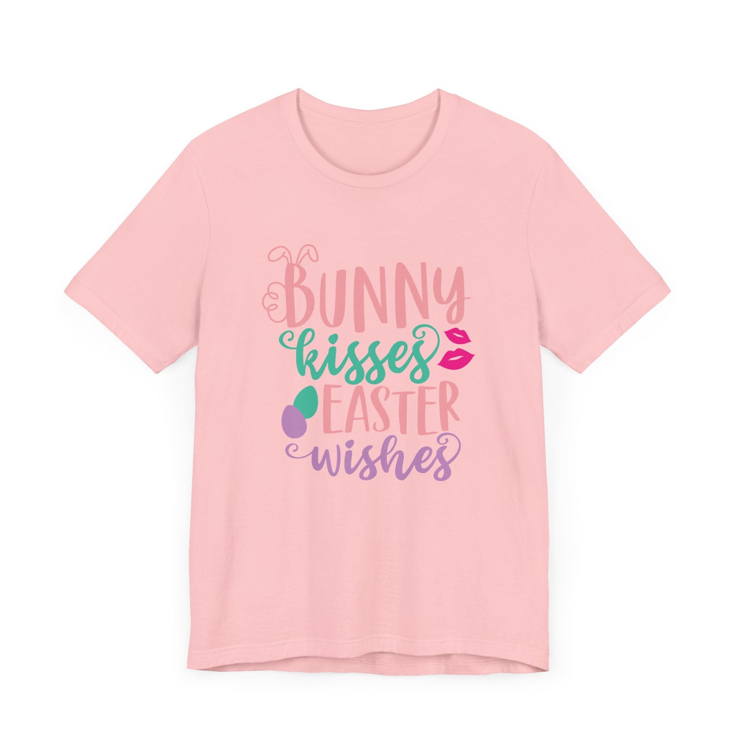 Cute Easter Shirt – Bunny Kisses & Easter Wishes Tee for Women | Family Easter Tee