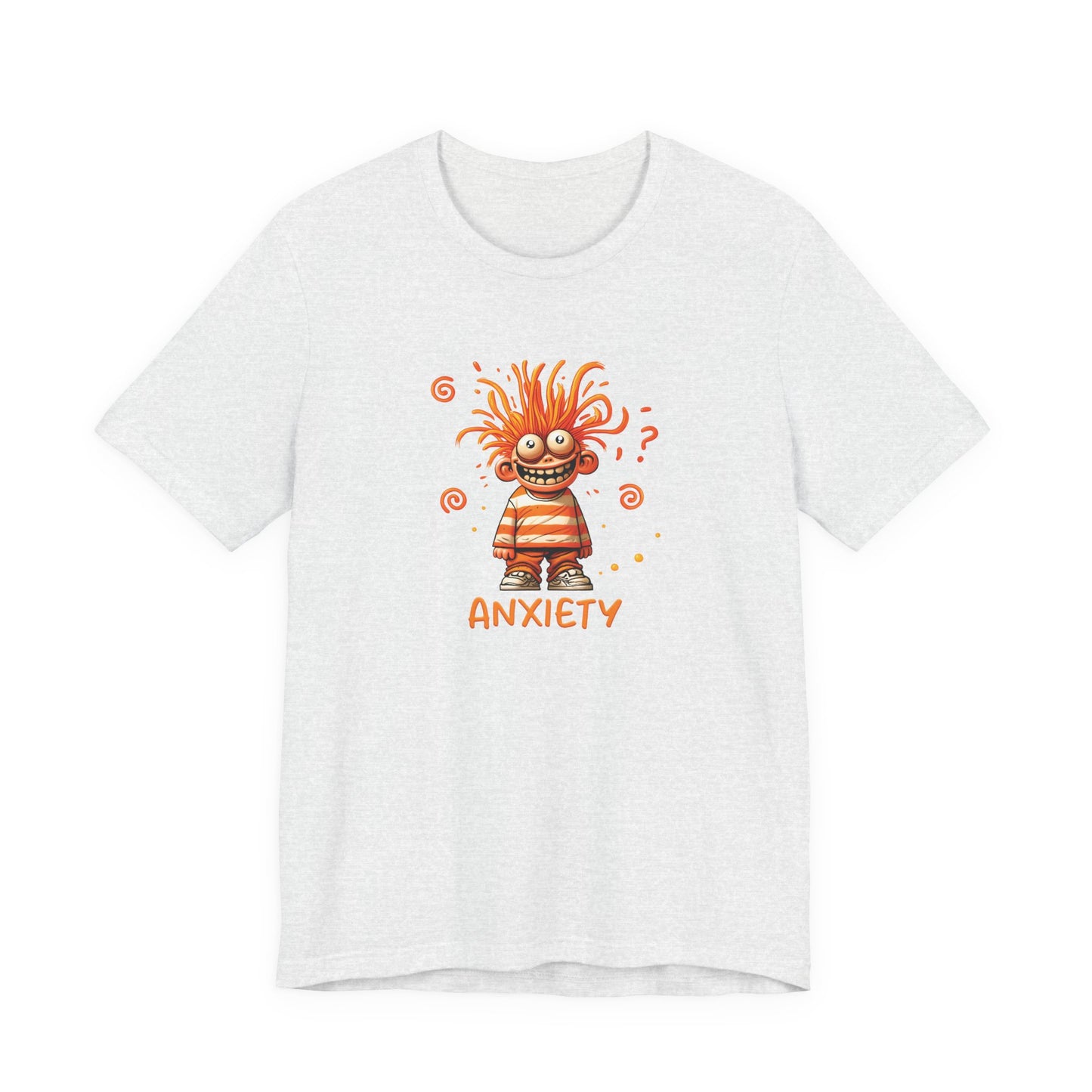 T-Shirt ANXIETY Cartoon Funny Anxiety Shirt — Mental Health Graphic Tee