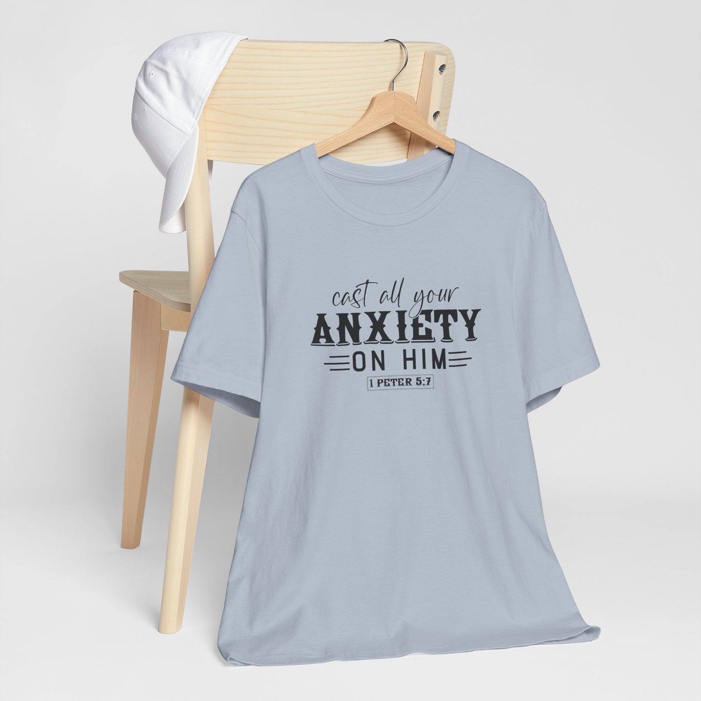 T-Shirt Cast All Your Anxiety on Him Anxiety Shirt – Christian Bible Verse Tee