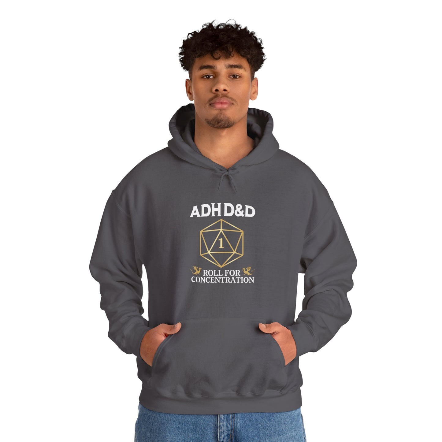 Hoodie ADHD&D Roll for Concentration Hoodie – Funny ADHD Graphic Hoodie