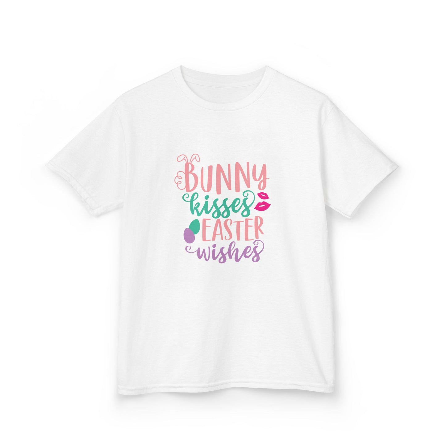 Bunny Kisses & Easter Wishes Kids Easter Shirt | Cute Easter Tee