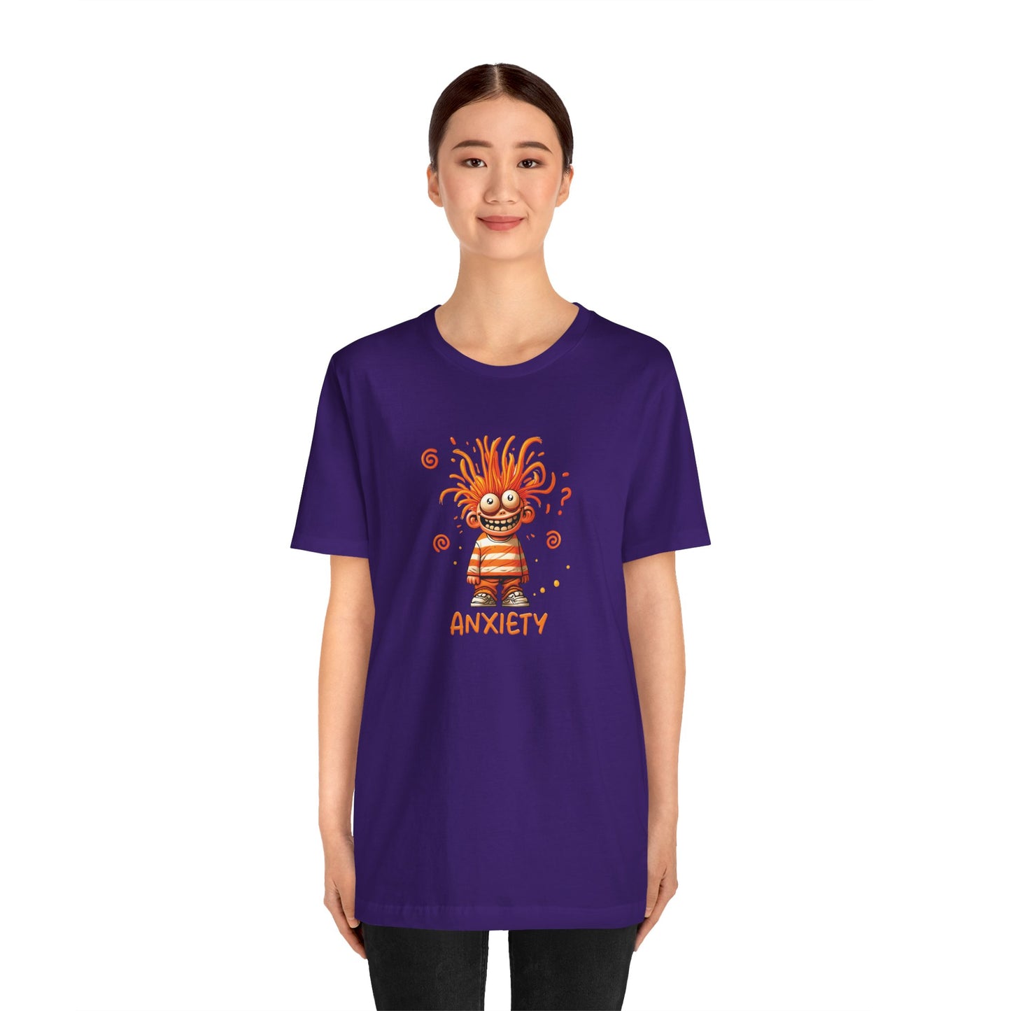 T-Shirt ANXIETY Cartoon Funny Anxiety Shirt — Mental Health Graphic Tee