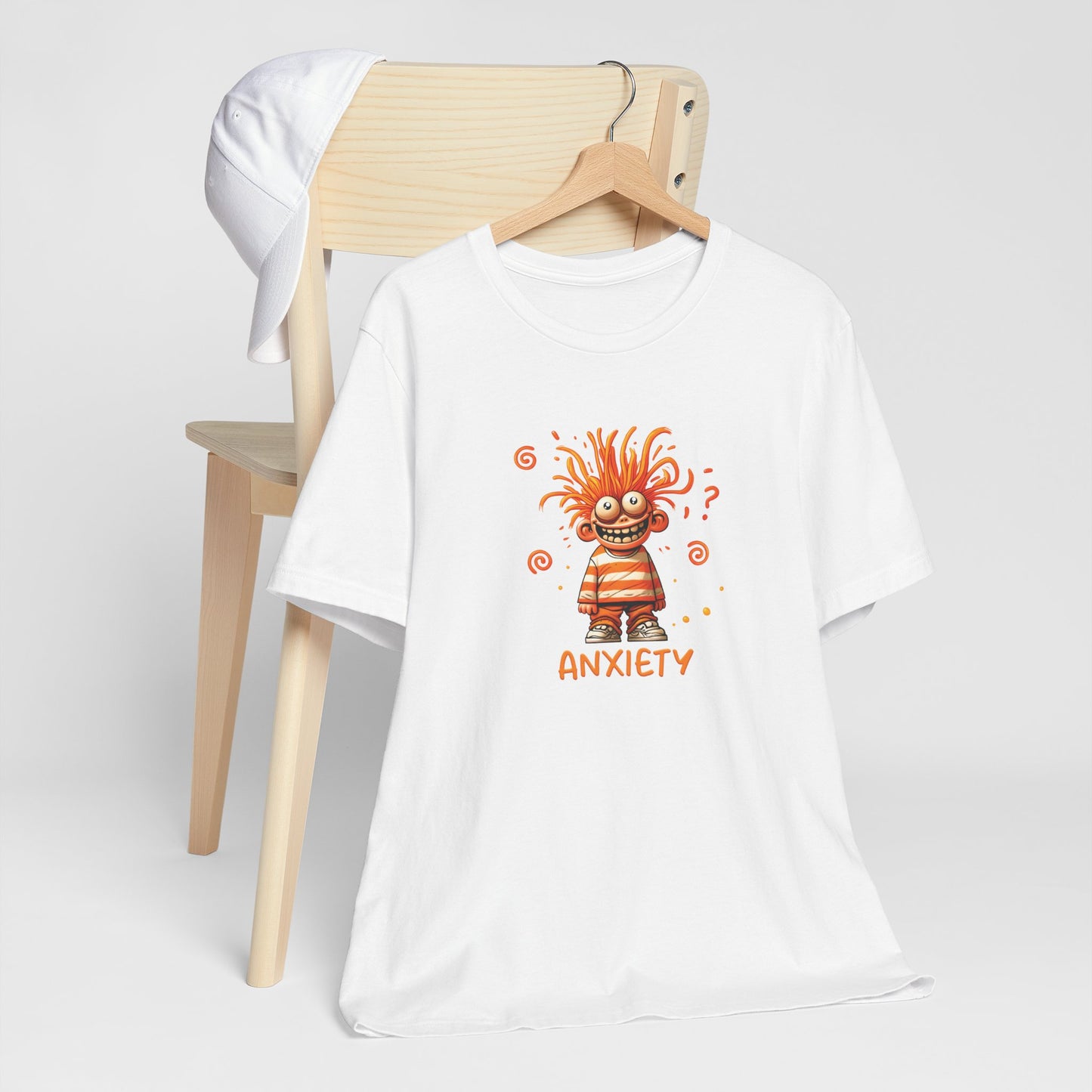 T-Shirt ANXIETY Cartoon Funny Anxiety Shirt — Mental Health Graphic Tee
