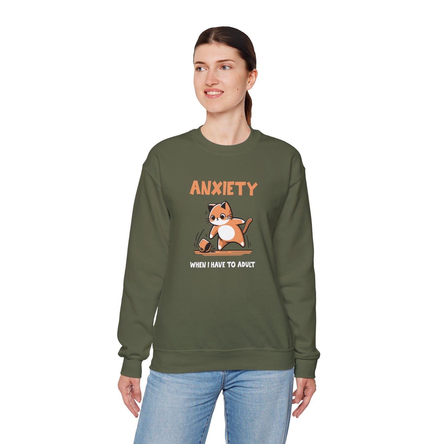 Sweatshirt Anxiety When I Have to Adult Funny Women’s Mental Health Sweatshirt