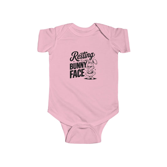 Kids clothes Resting Bunny Face Baby Bodysuit | Funny Easter Baby Onesie