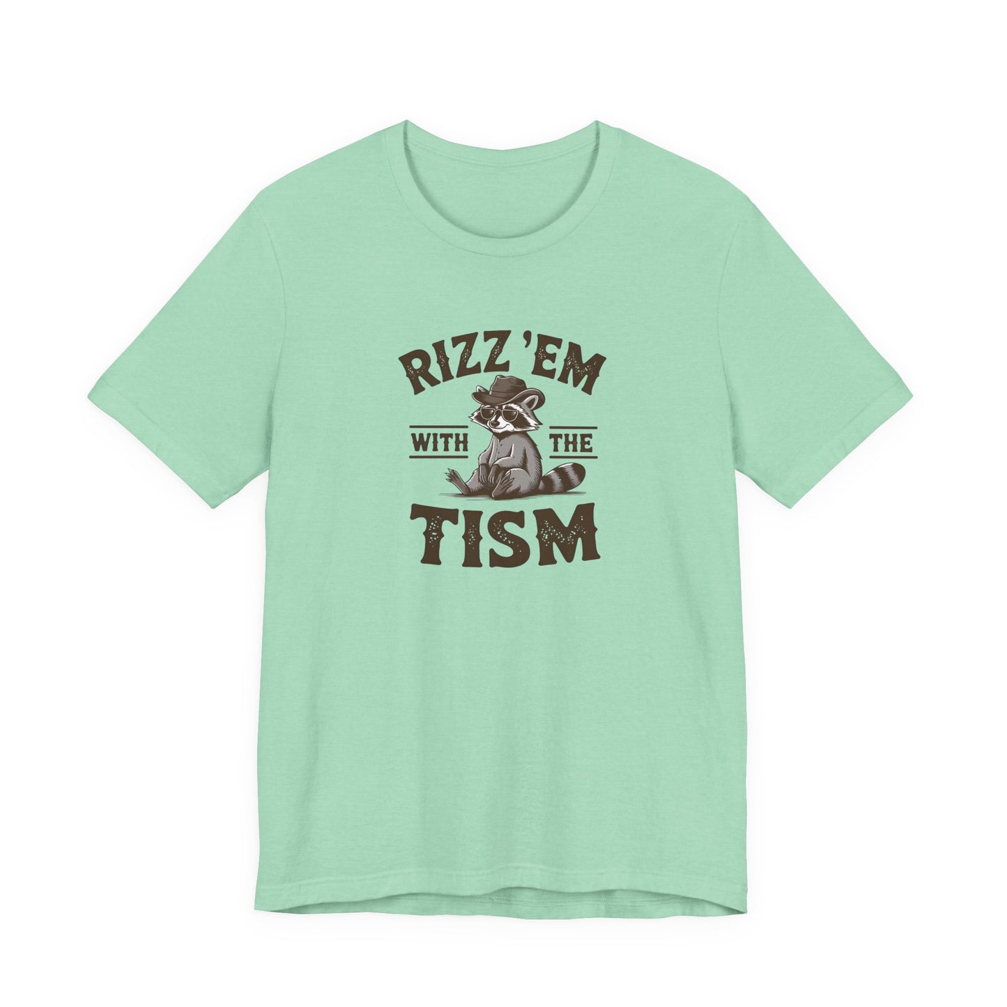T-Shirt Rizz 'Em with the Tism Funny Raccoon Autism T Shirt for Young Adults