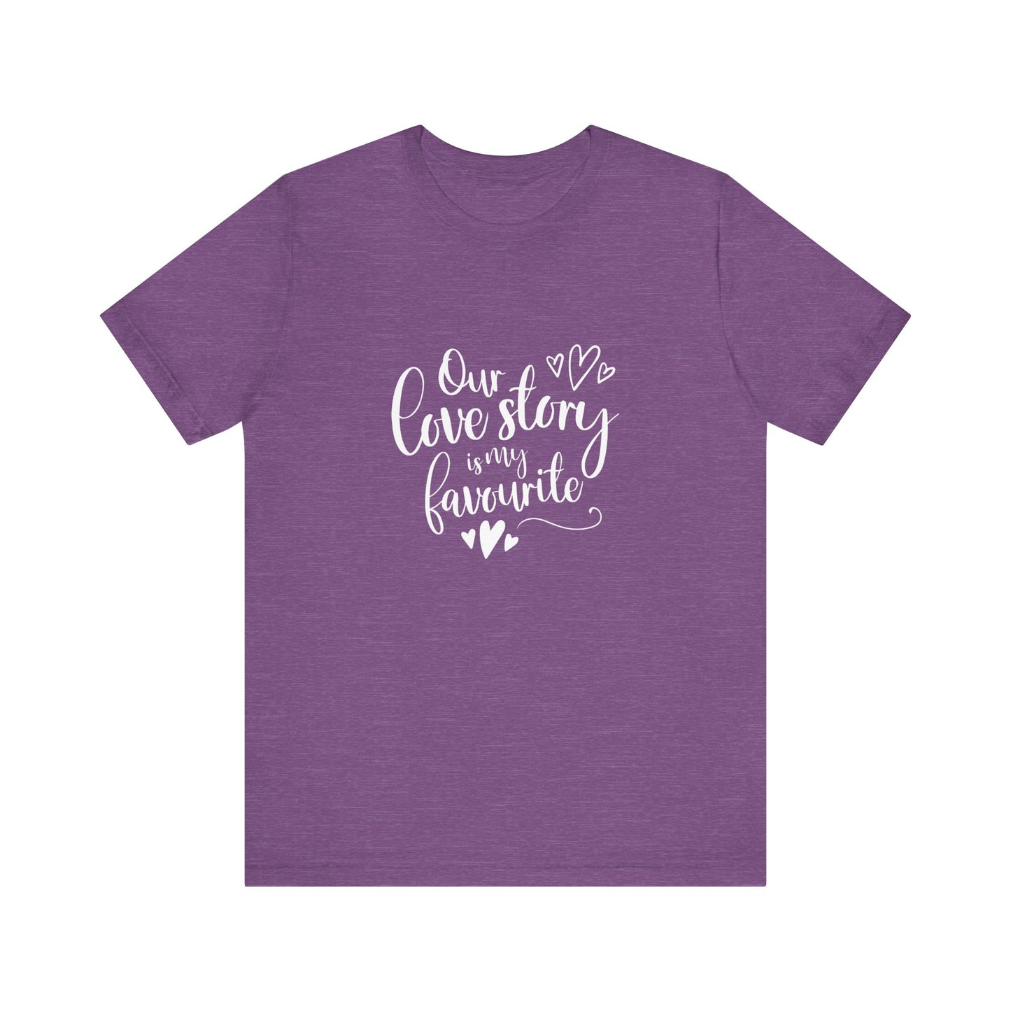 Heather Team Purple Couples Gift Shirt – Our Love Story Is My Favorite Tee