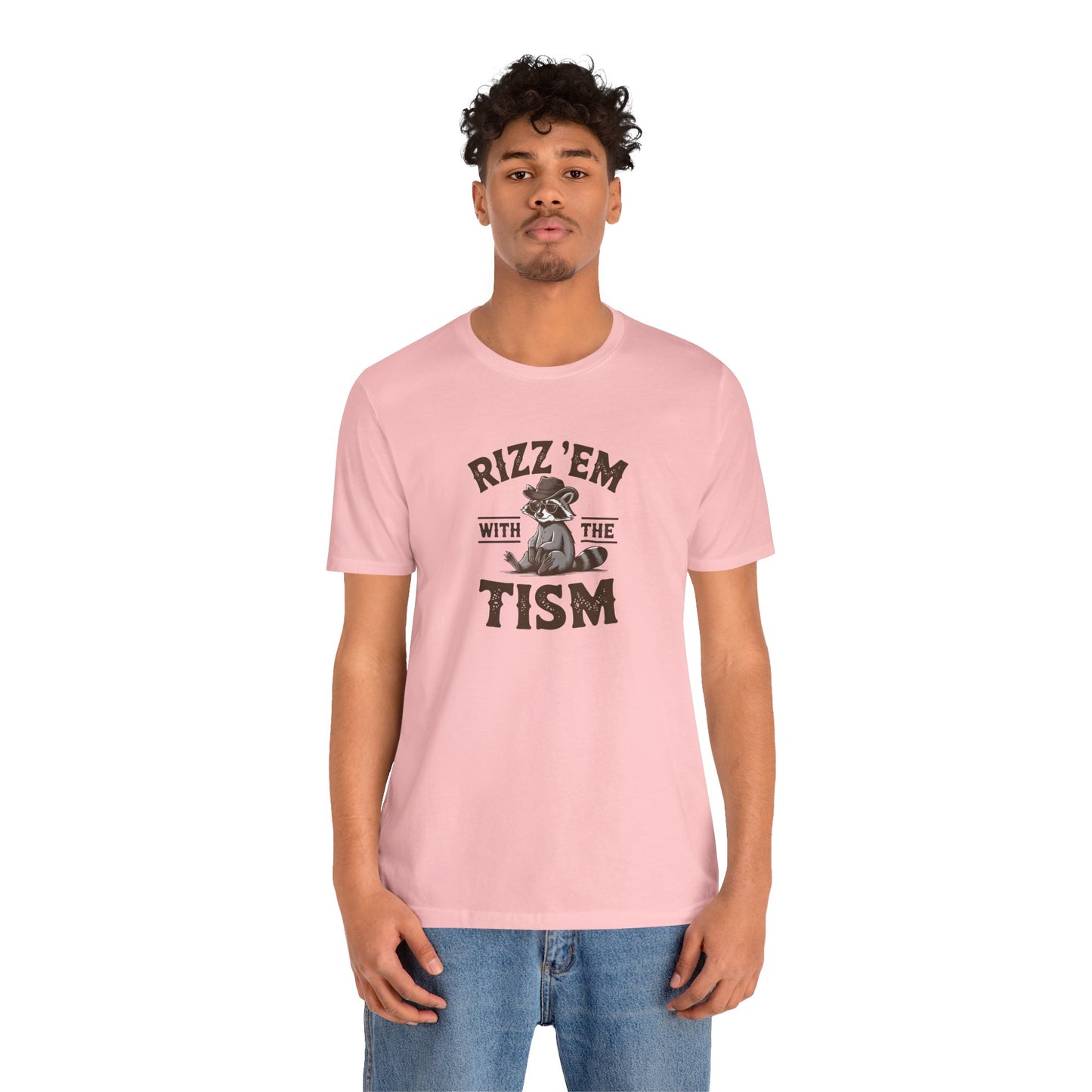 T-Shirt Rizz 'Em with the Tism Funny Raccoon Autism T Shirt for Young Adults