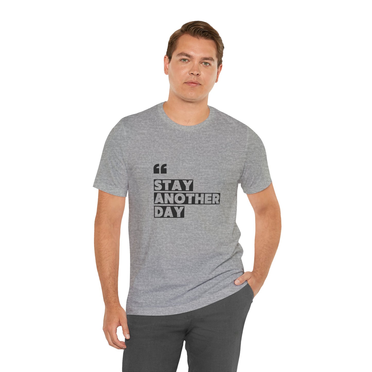 Stay Another Day – Athletic Heather Stay Another Day T Shirt for Suicide Prevention