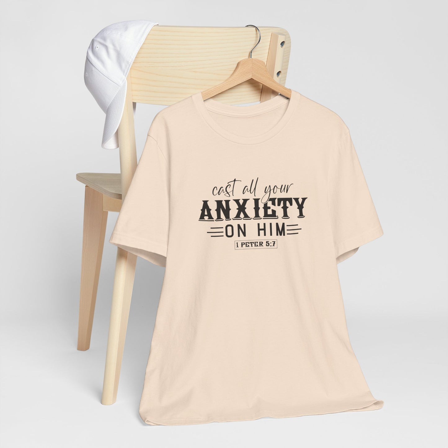 T-Shirt Cast All Your Anxiety on Him Anxiety Shirt – Christian Bible Verse Tee