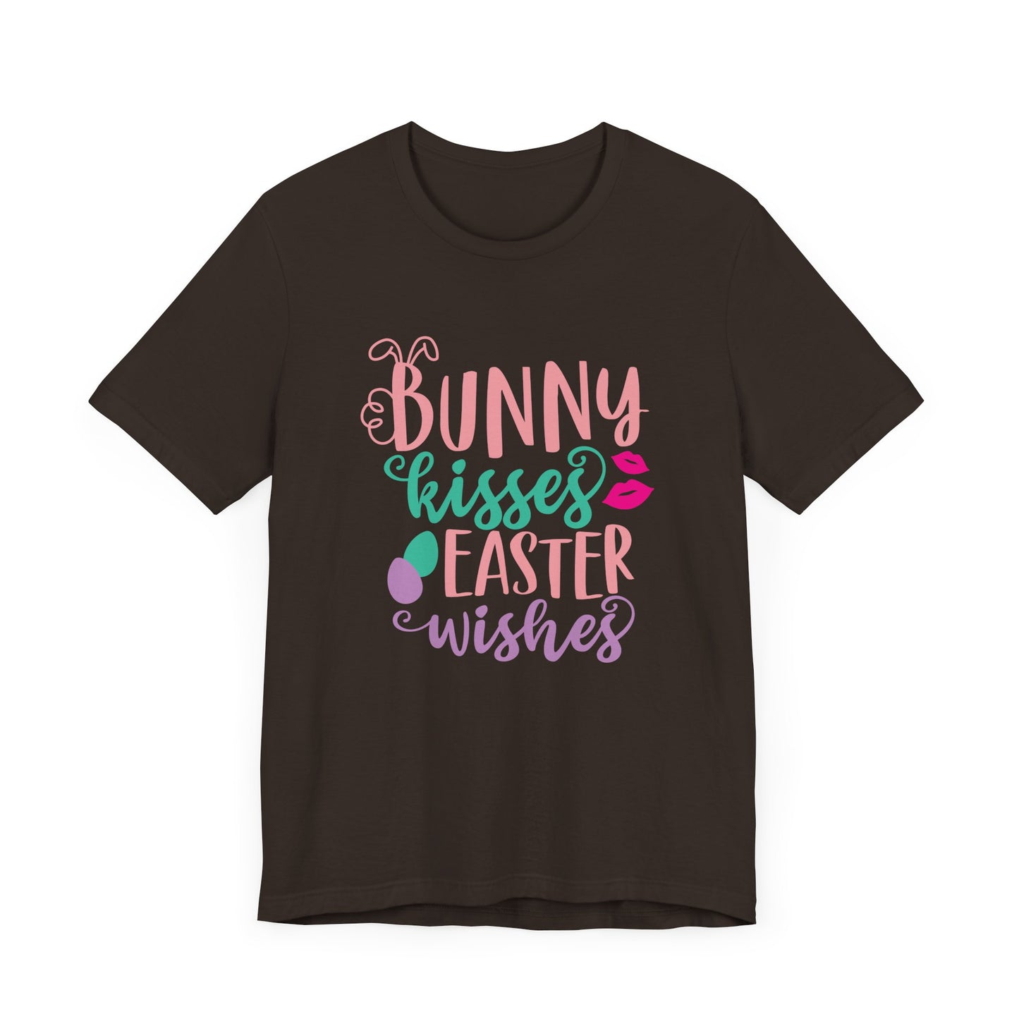Cute Easter Shirt – Bunny Kisses & Easter Wishes Tee for Women | Family Easter Tee