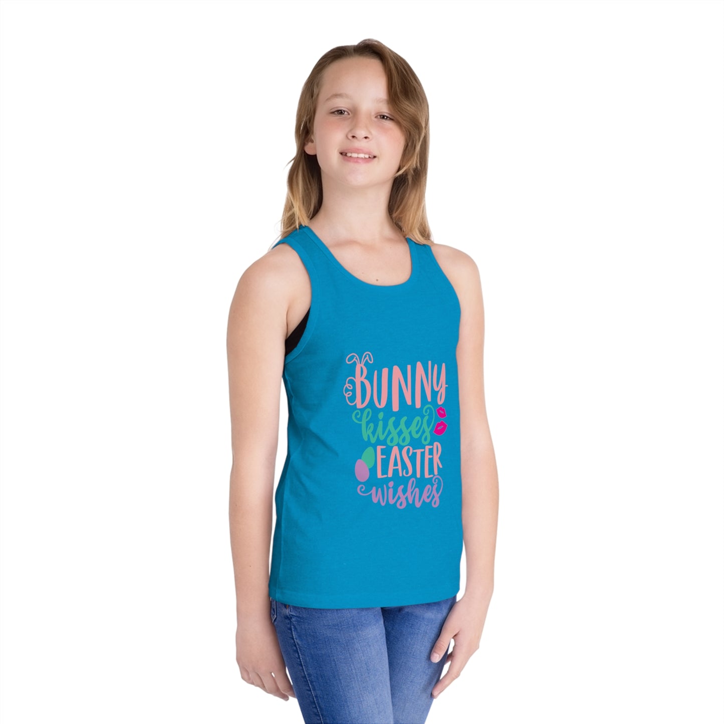 Kids clothes Cute Easter Shirt for Kids – Bunny Kisses & Easter Wishes Tank