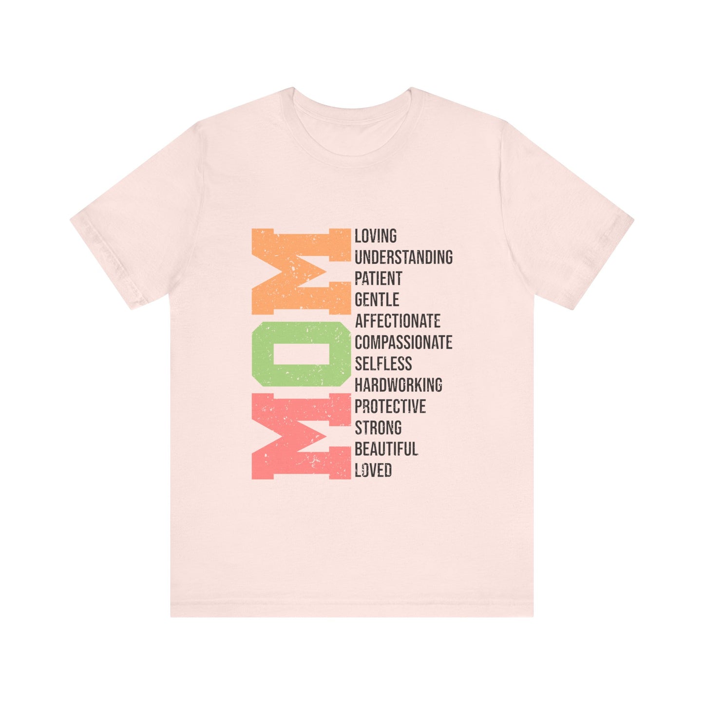 Soft Pink Empowering Mom T-Shirt – Beautiful, Strong, Loved MOM
