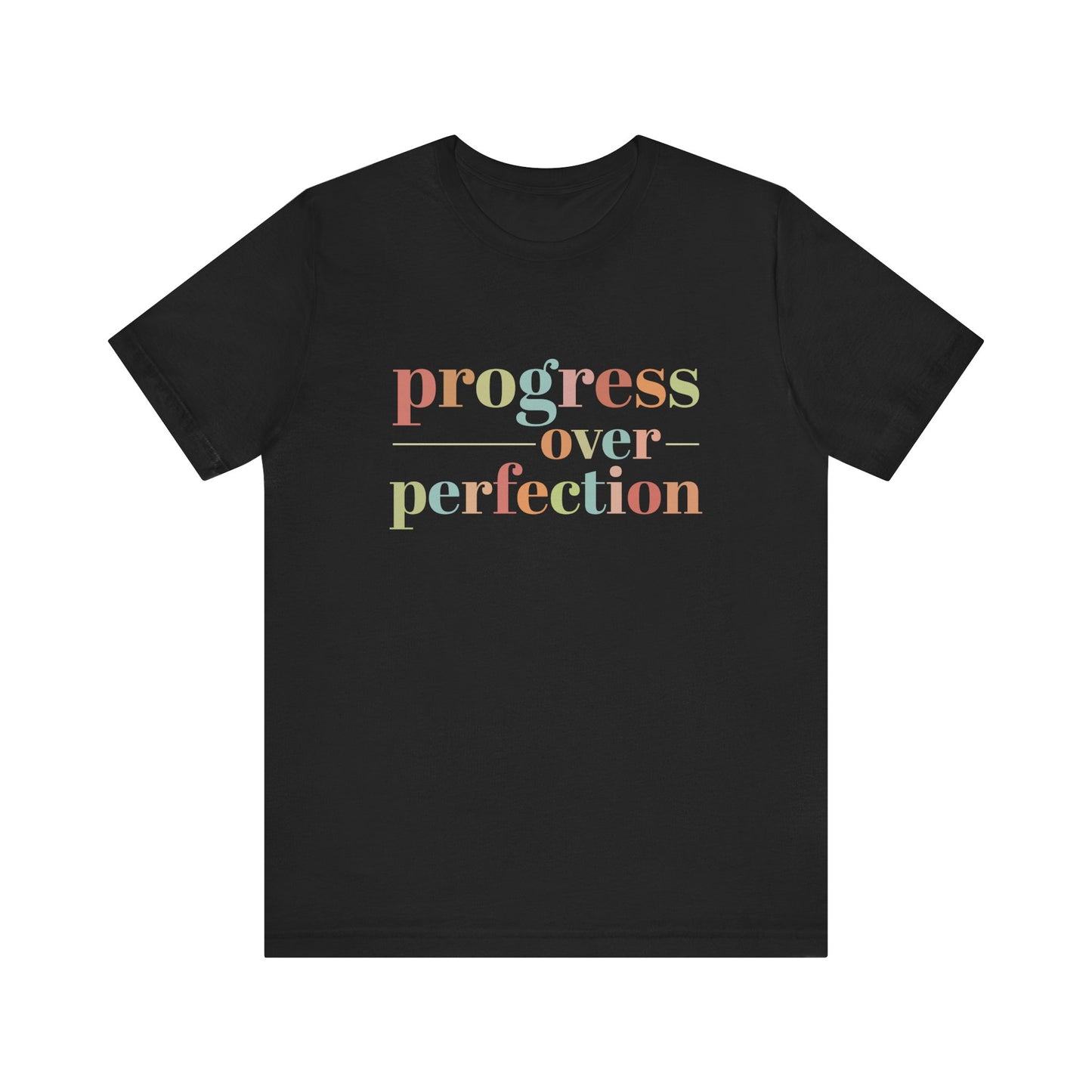 Black Progress Over Perfection Shirt – Growth Mindset Shirt