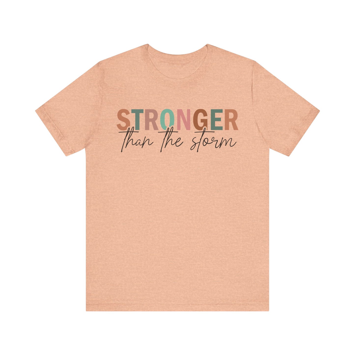 Heather Peach Find Your Strength Tee – Stronger Than the Storm Shirt